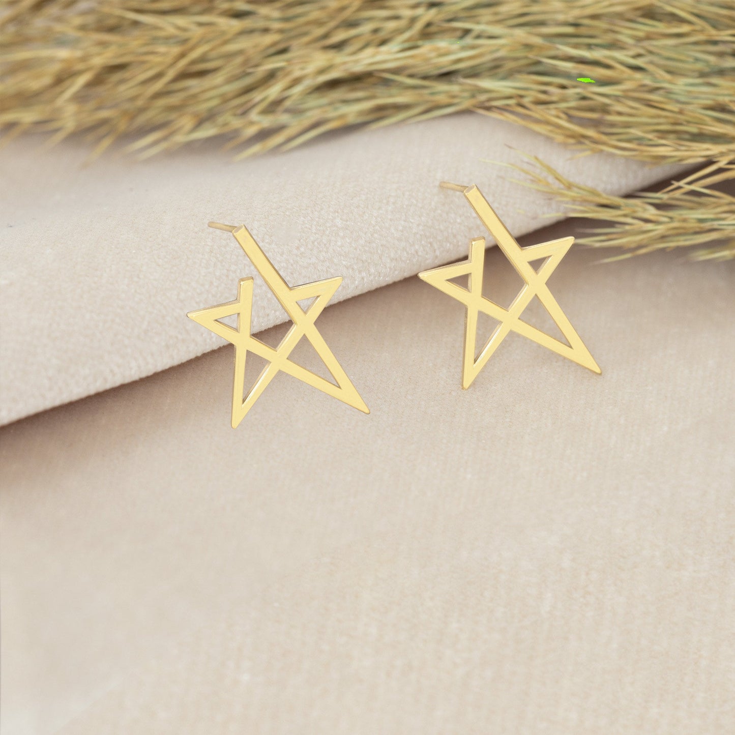925 Sterling Silver Modern Star Earring