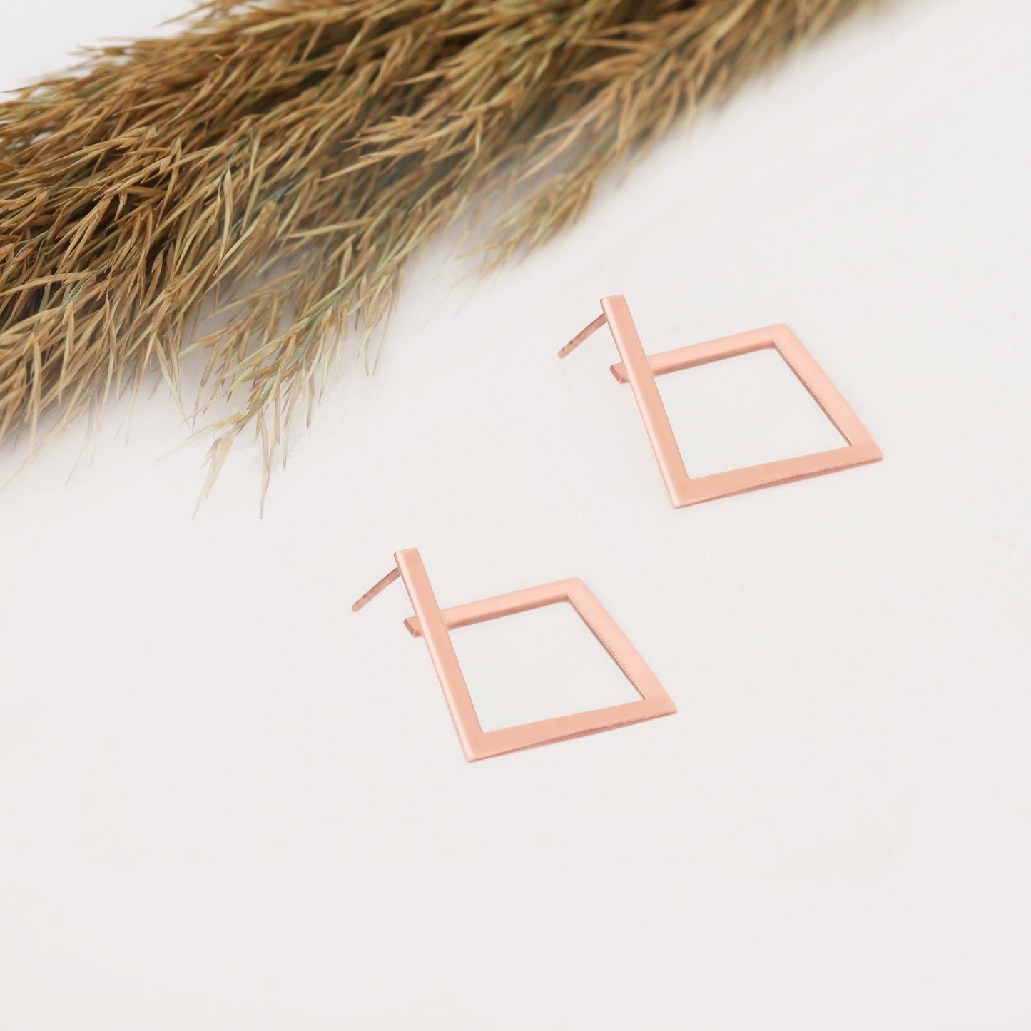 925 Sterling Silver Square Hoop Earrings