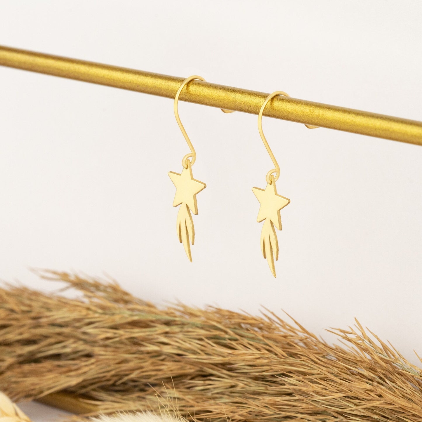 925 Sterling Silver Star Dangle Earrings