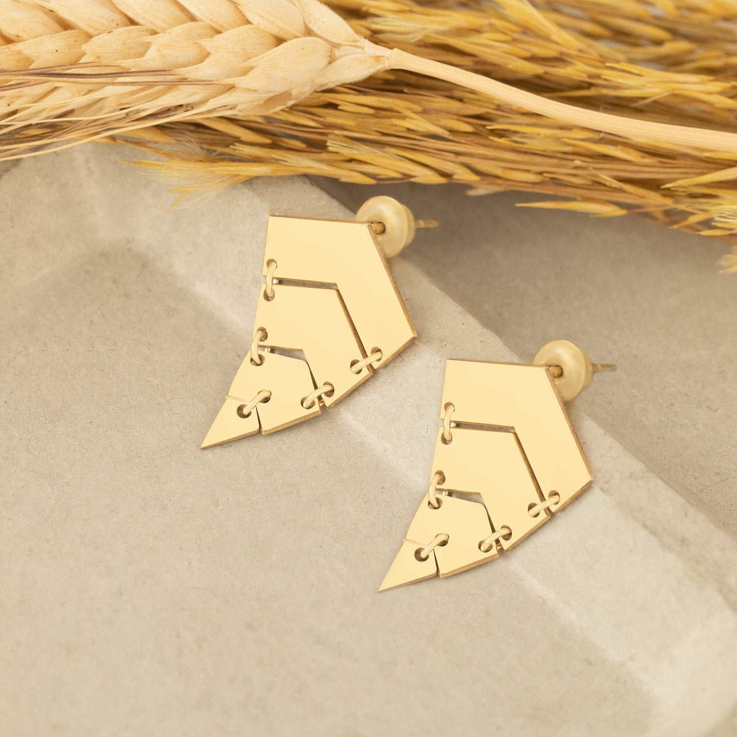 925 Sterling Silver Four Striped Chevron Arrow Earrings