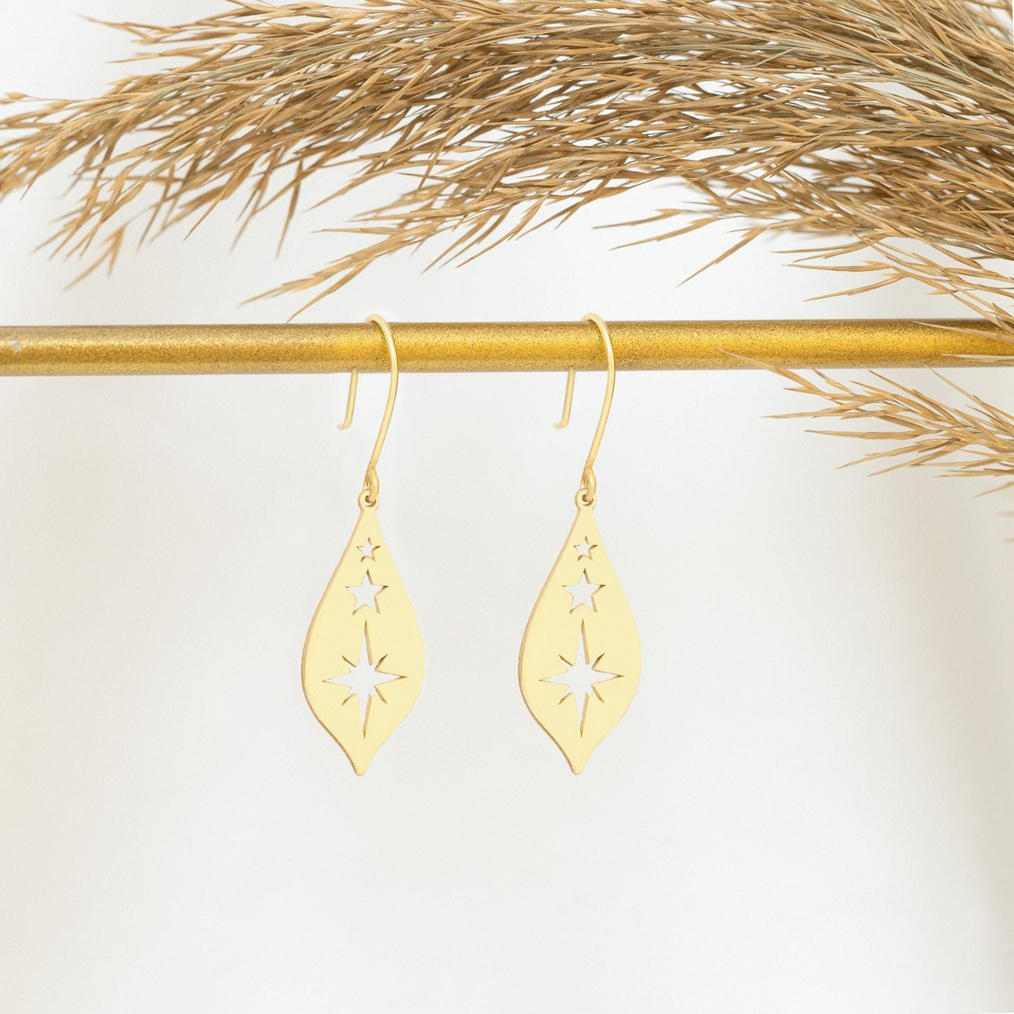 925 Sterling Silver Polar Star Dangle Earrings