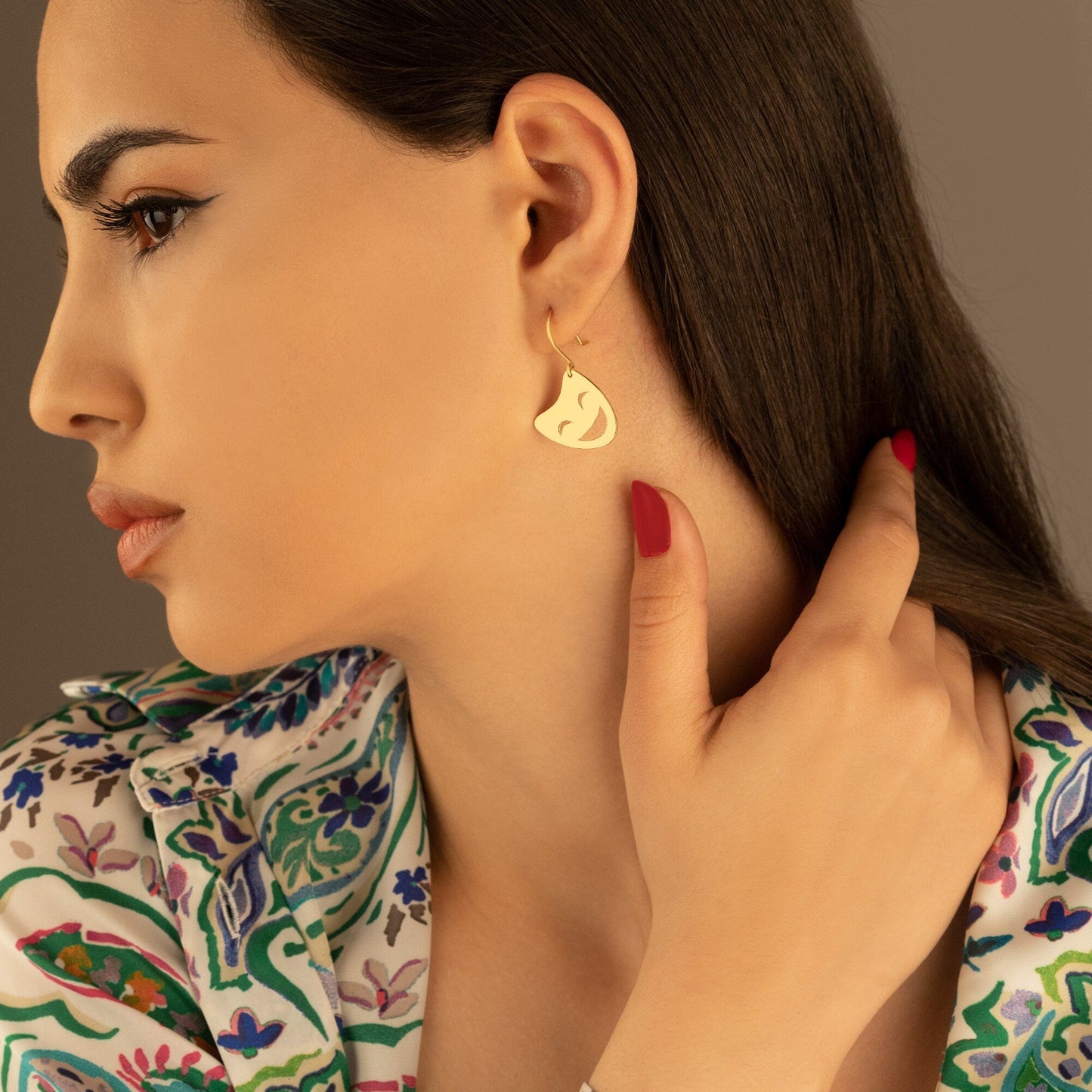 925 Sterling Silver Theater Mask Earrings