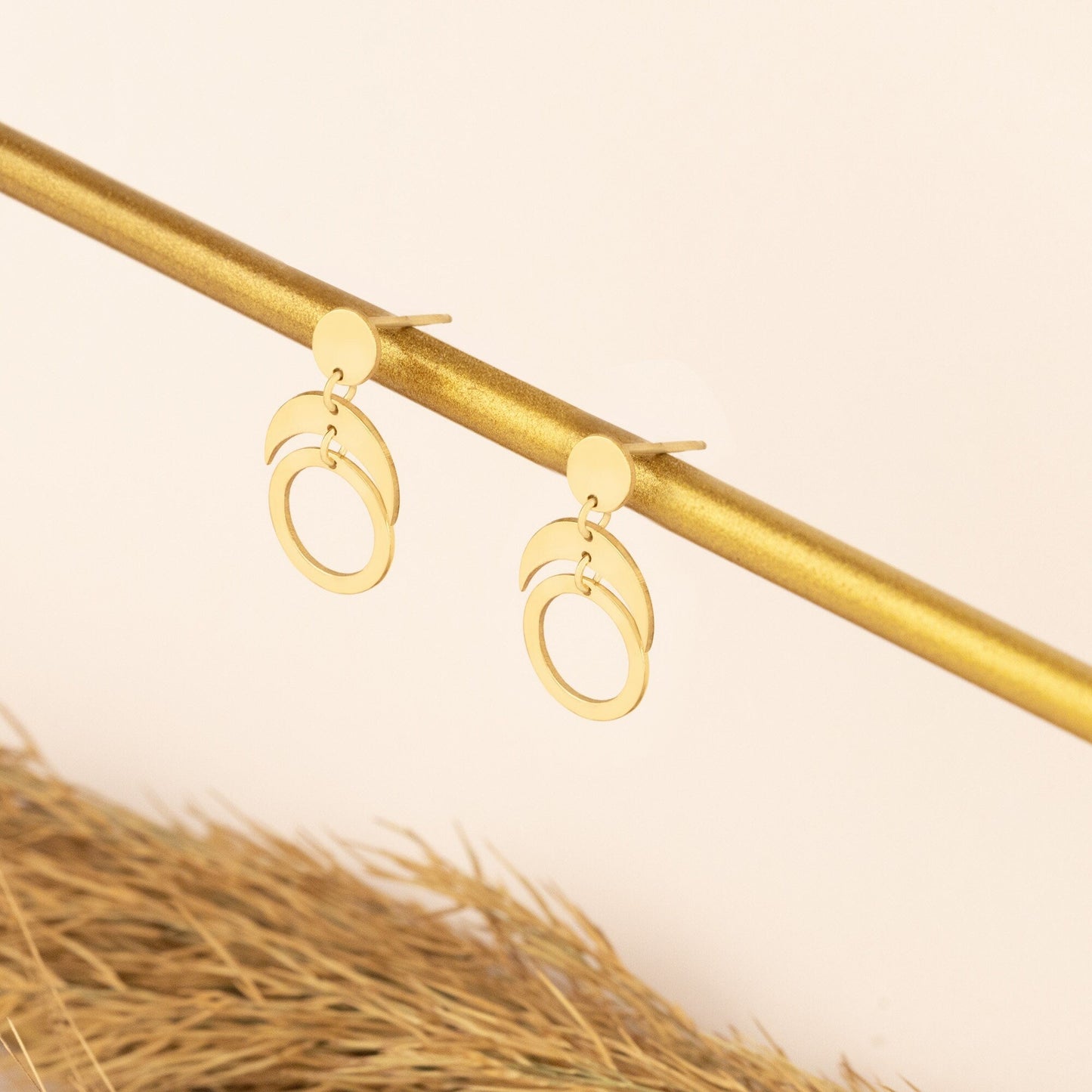 925 Sterling Silver Moon Phase Dangle Earrings