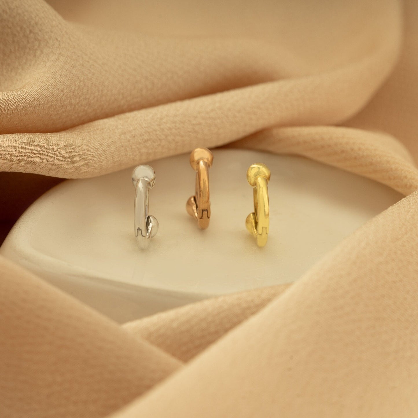 925 Sterling Silver Ball Hoop Earrings