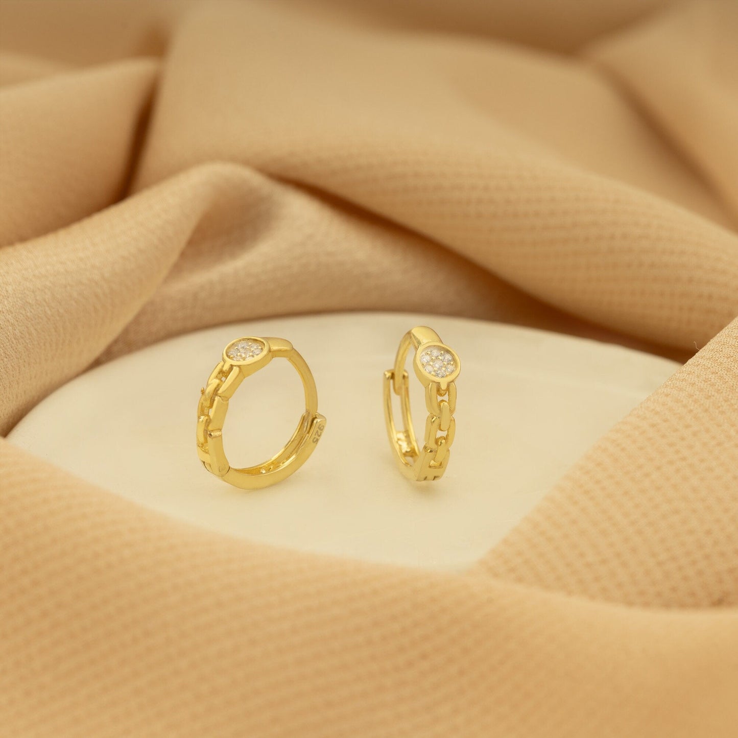 925 Sterling Silver Chain Ring Diamond Ring Earring