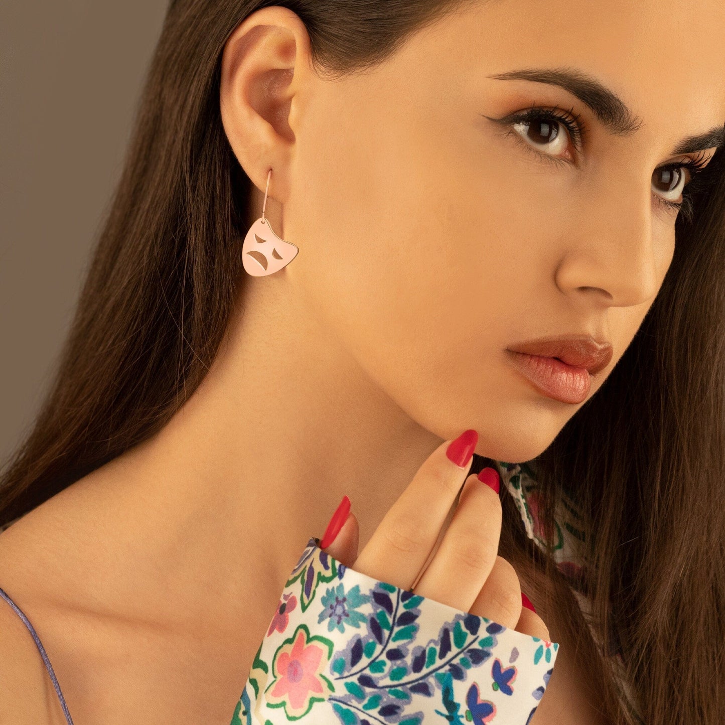 925 Sterling Silver Theater Mask Earrings
