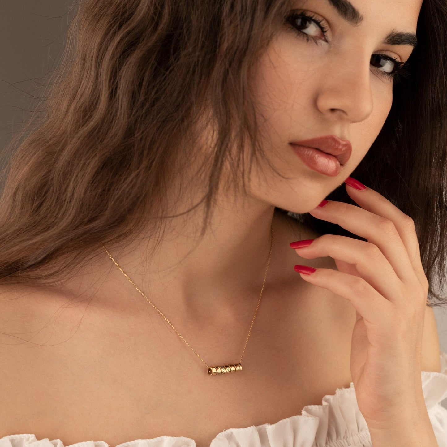 925 Sterling Silver Personalized Roll Necklace