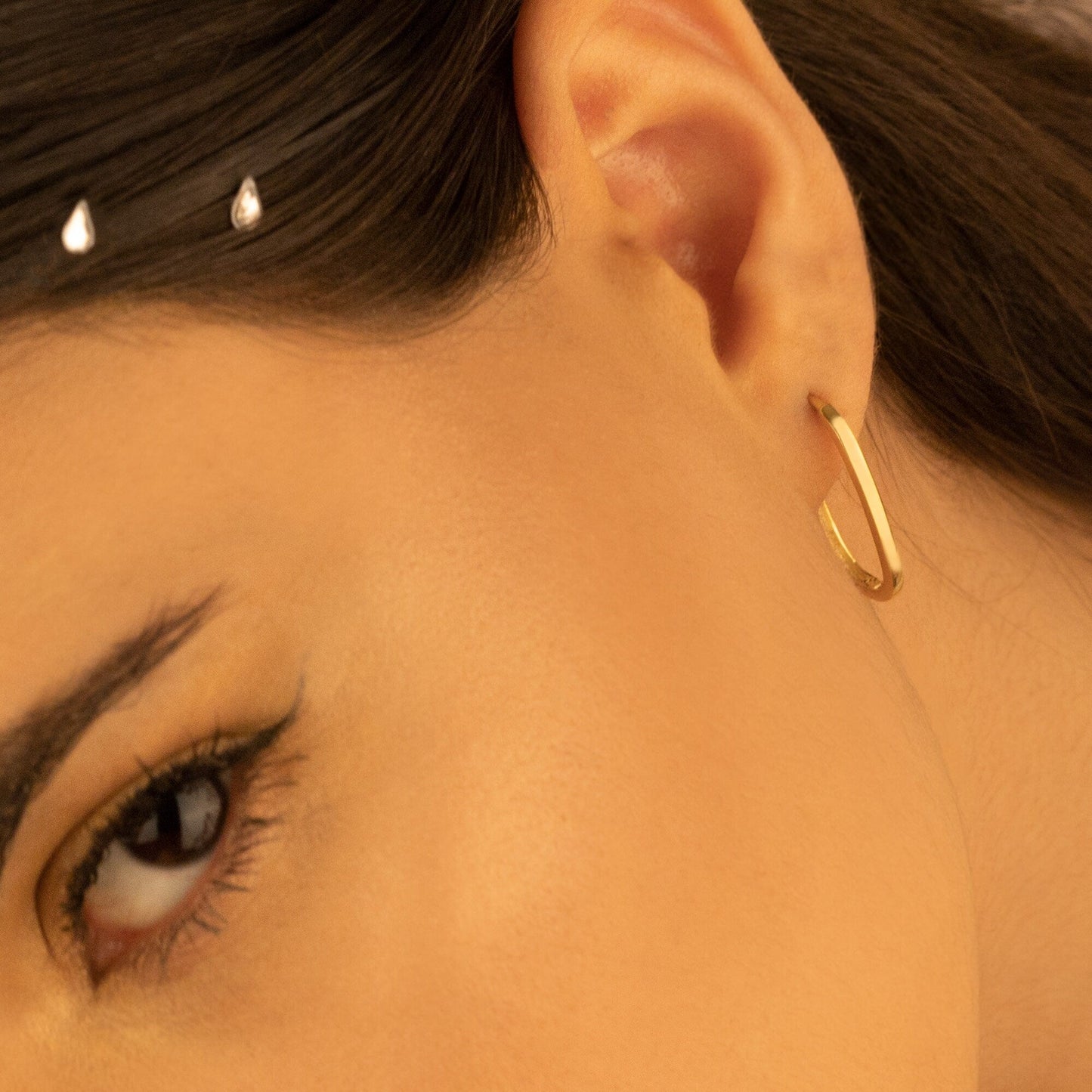 925 Sterling Silver Unique Rectangular Hoop Earrings