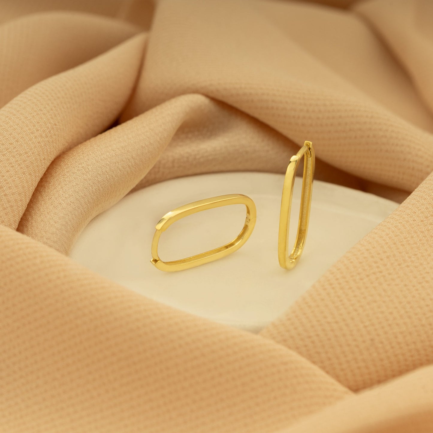 925 Sterling Silver Unique Rectangular Hoop Earrings