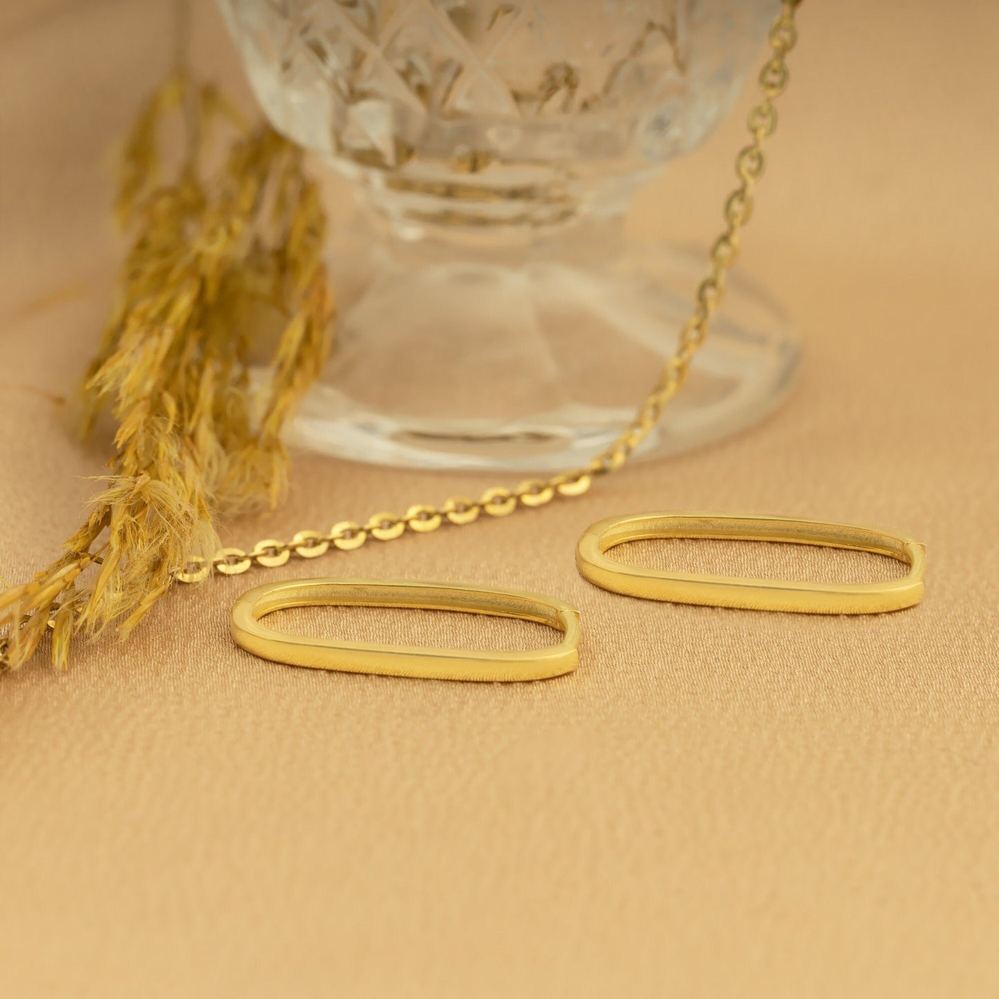 925 Sterling Silver Unique Rectangular Hoop Earrings