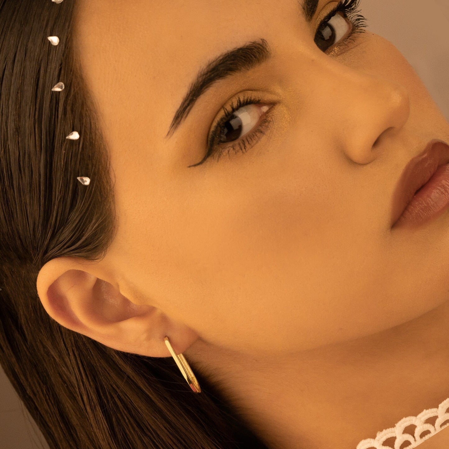 925 Sterling Silver Unique Rectangular Hoop Earrings