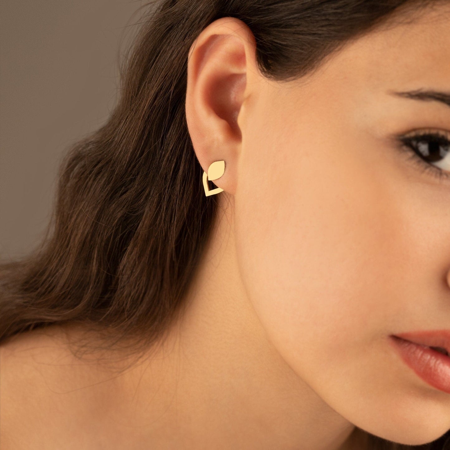 14K Solid Gold Teardrop Ear Jacket Earrings