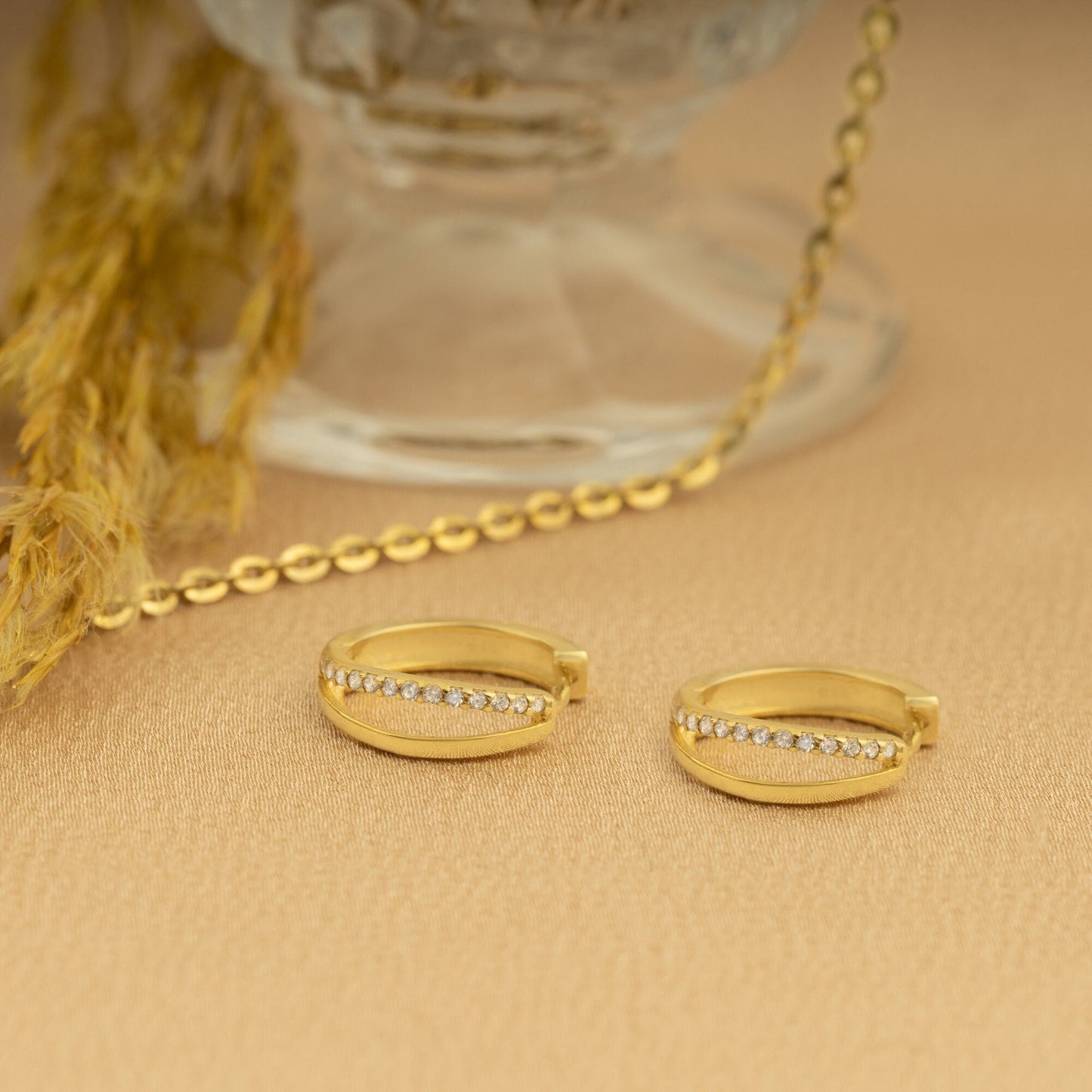 925 Sterling Silver Two Row Split Hoop Earrings