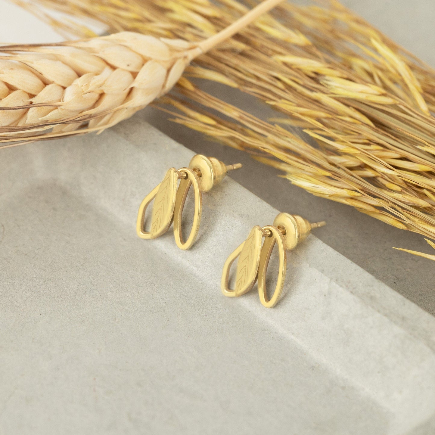 925 Sterling Silver Ear Jacket Double Leaf Earrings