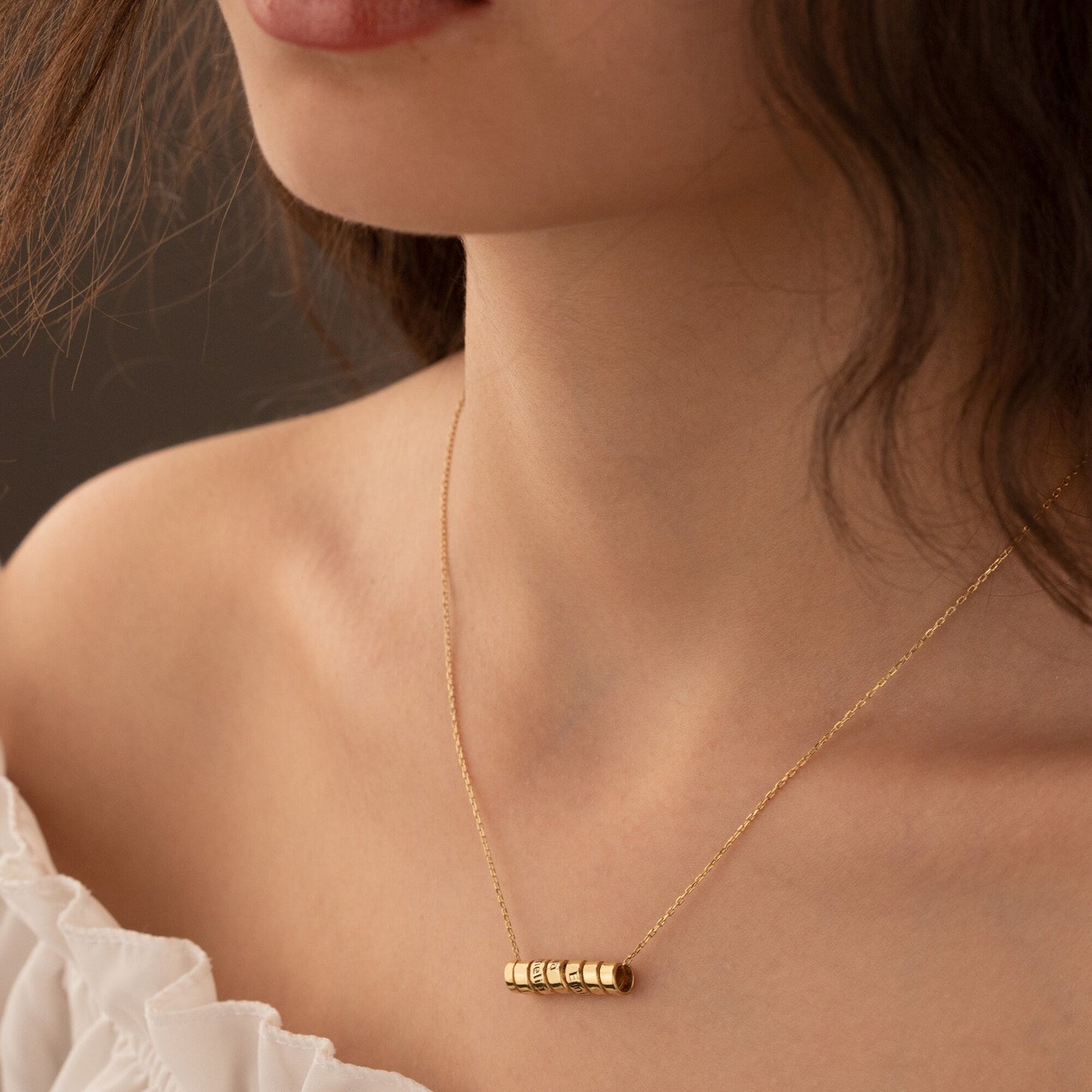 925 Sterling Silver Personalized Roll Necklace
