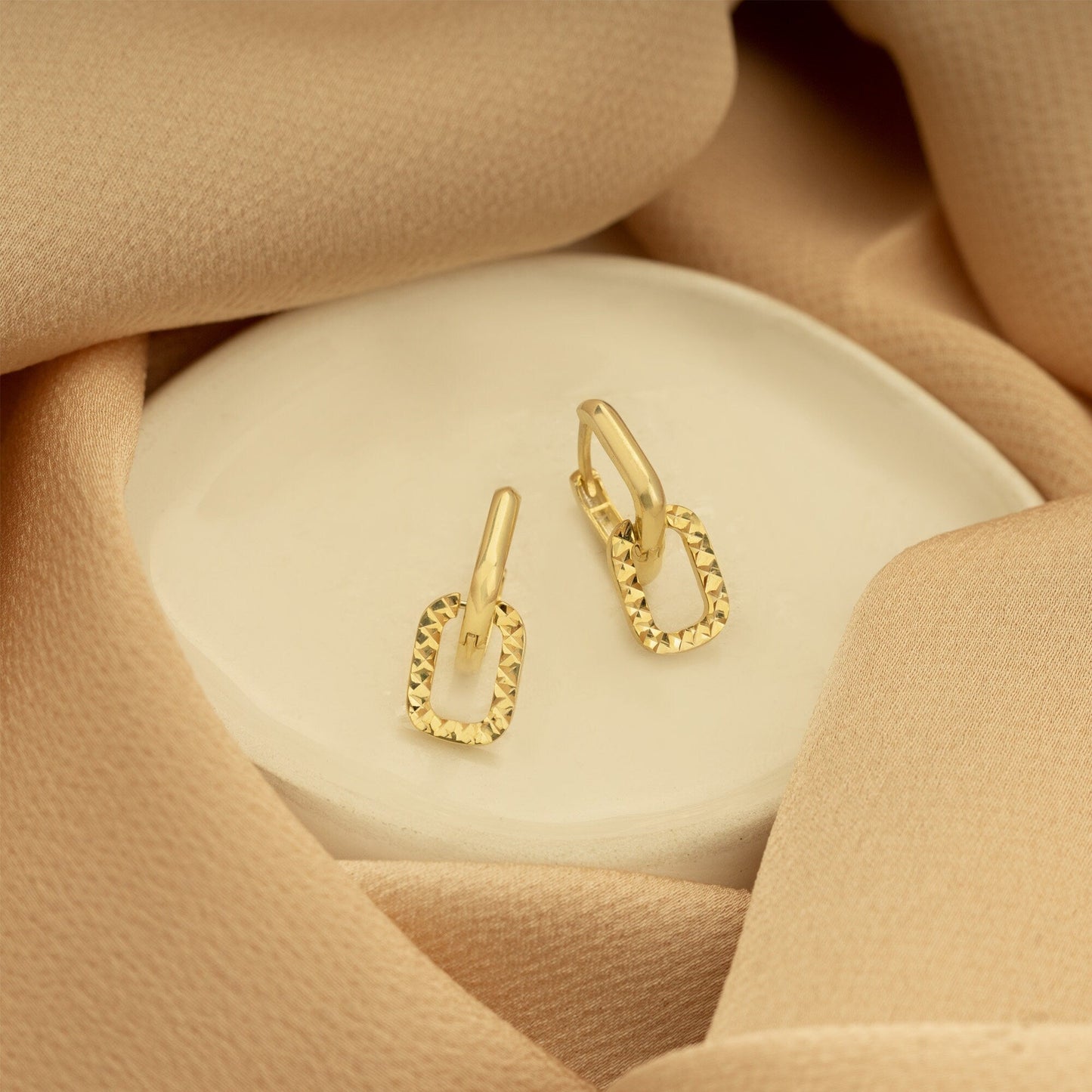 925 Sterling Silver Unique Double Hoop Earrings