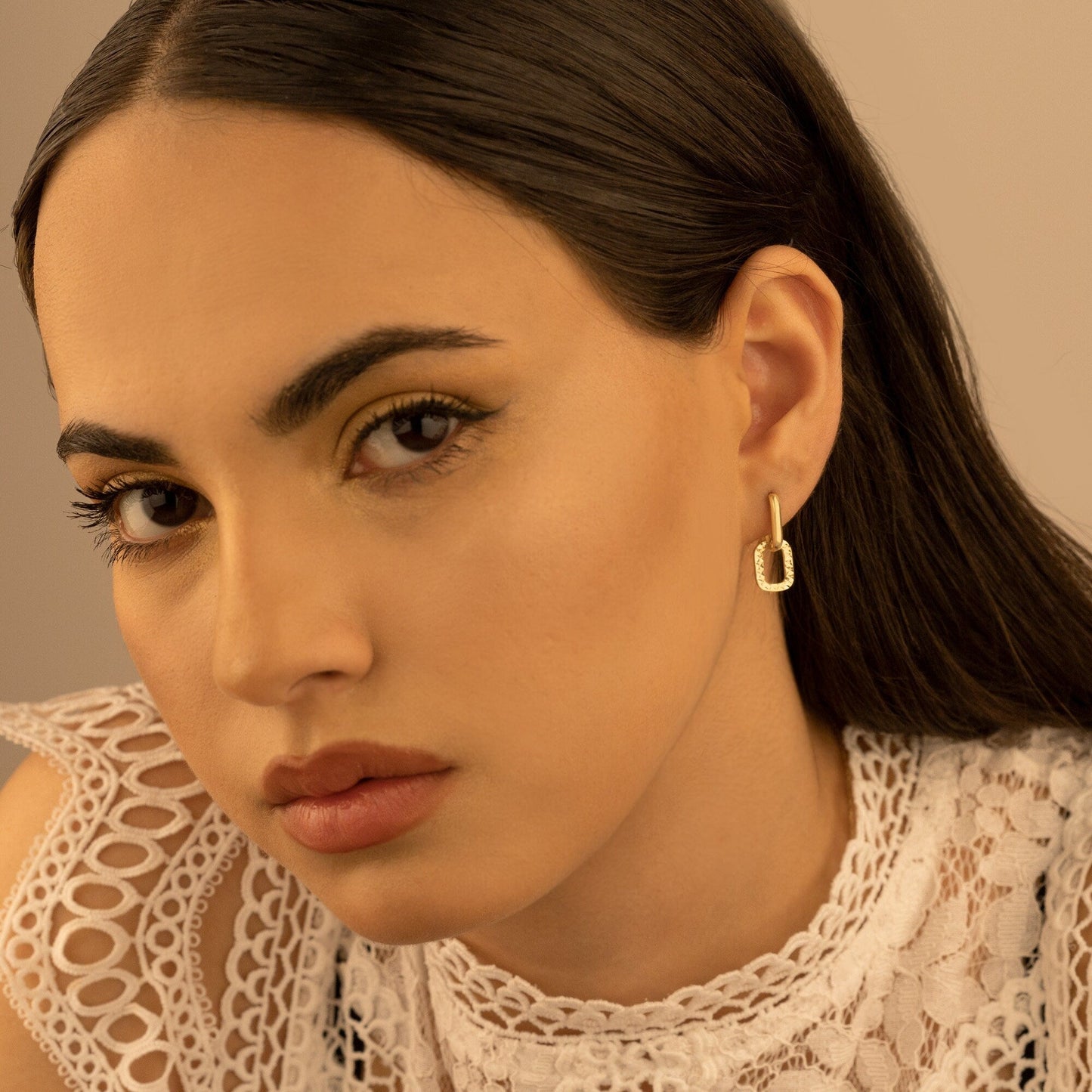 925 Sterling Silver Unique Double Hoop Earrings