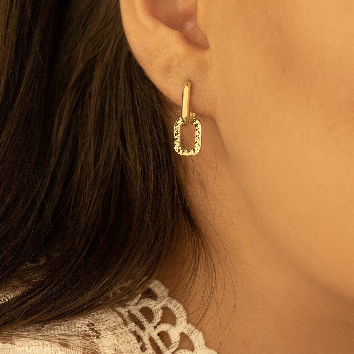 925 Sterling Silver Unique Double Hoop Earrings