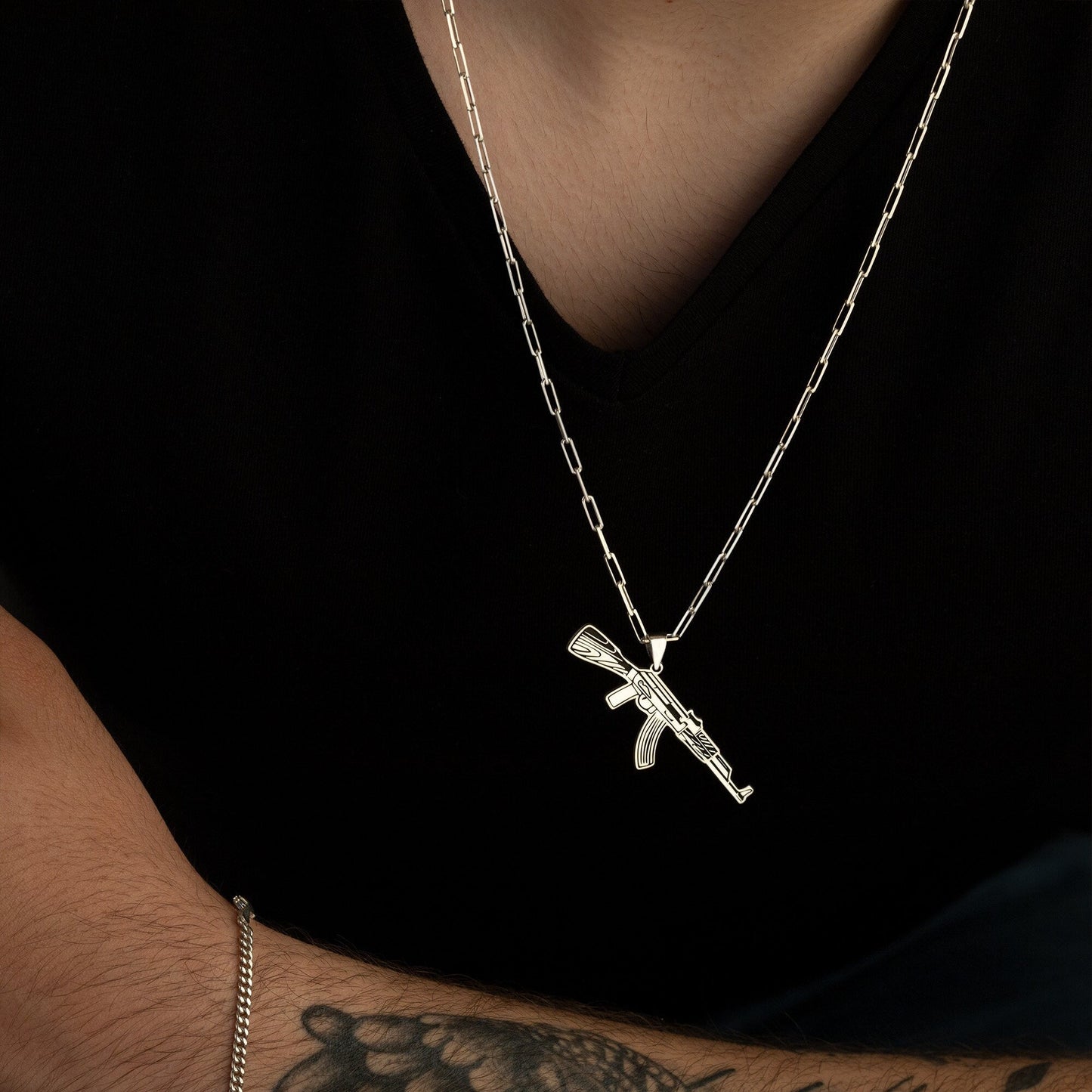 925 Sterling Silver Kalashnikov Necklace