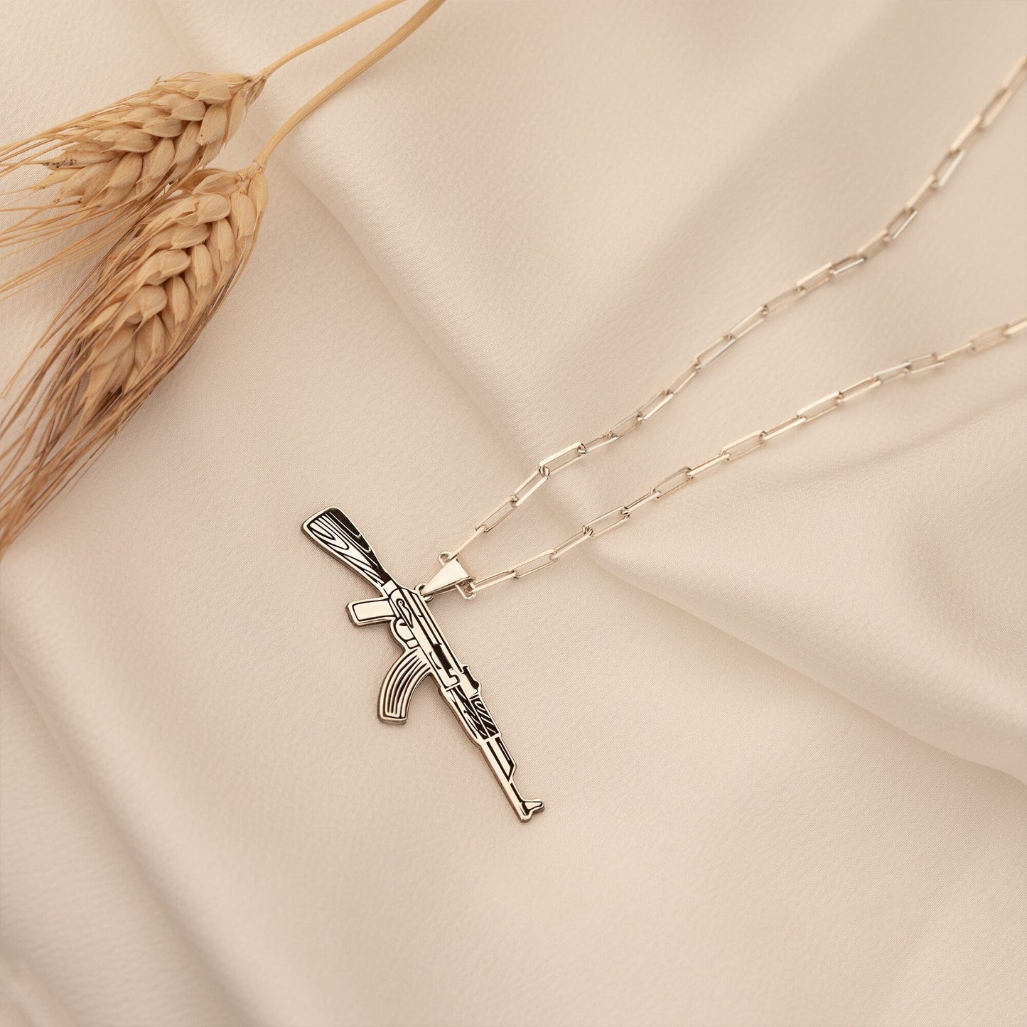 925 Sterling Silver Kalashnikov Necklace
