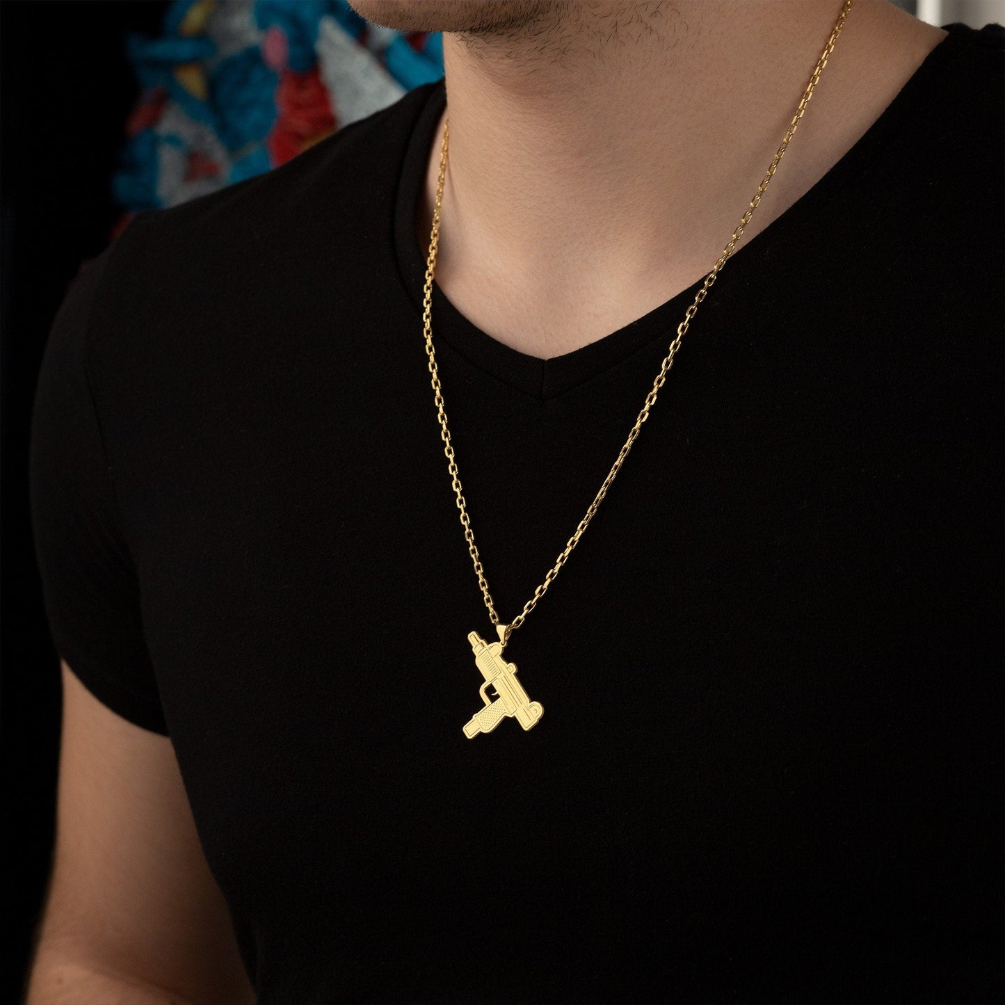 925 Sterling Silver Uzi Gun Pendant