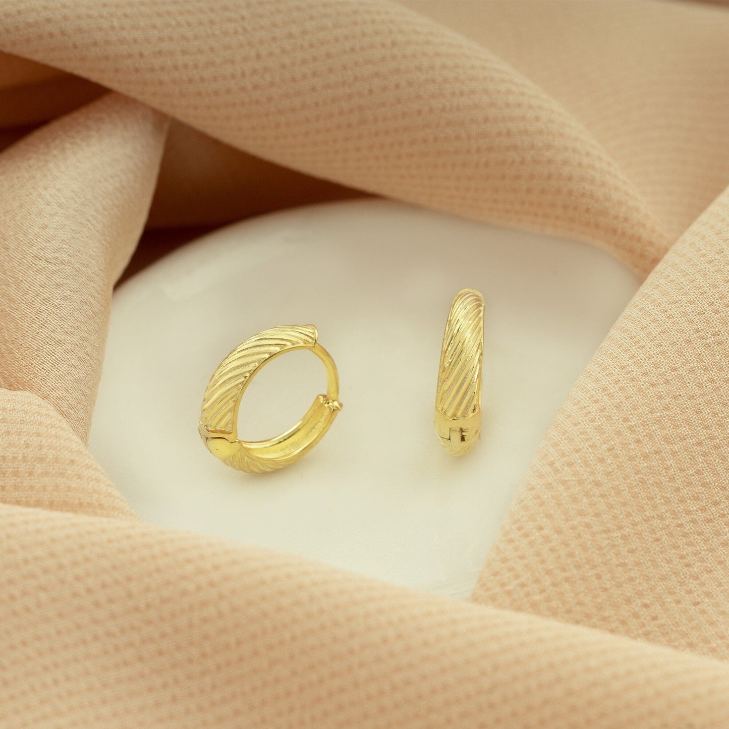 925 Sterling Silver Vintage Twisted Hoop Earrings