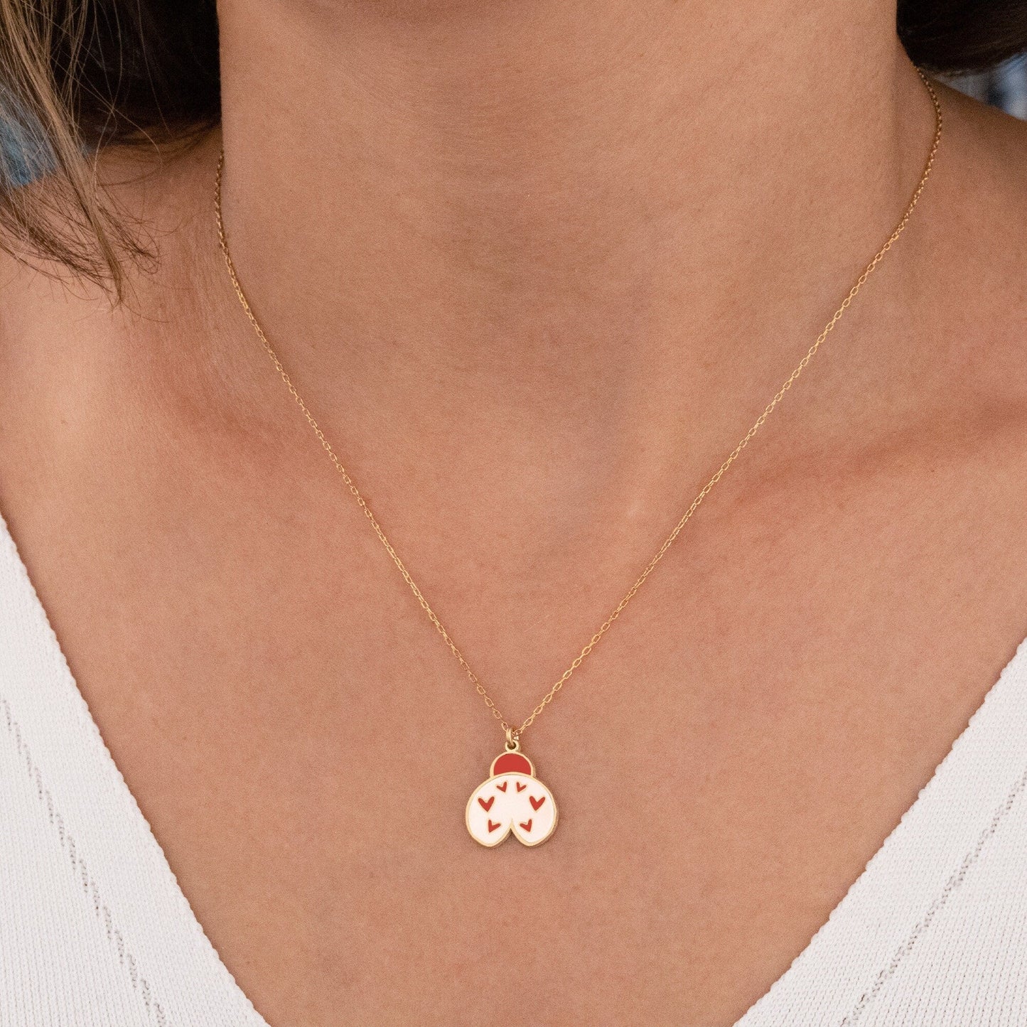 925 Sterling Silver Ladybug Enamel Necklace