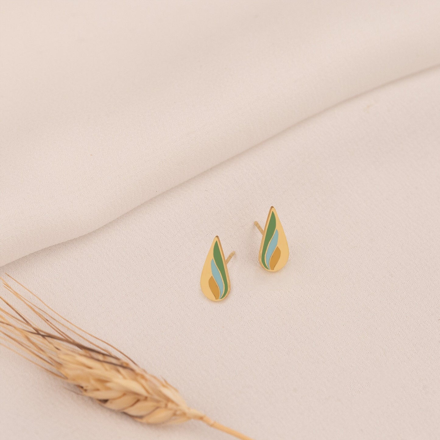 925 Sterling Silver Multicolored Wing Earrings