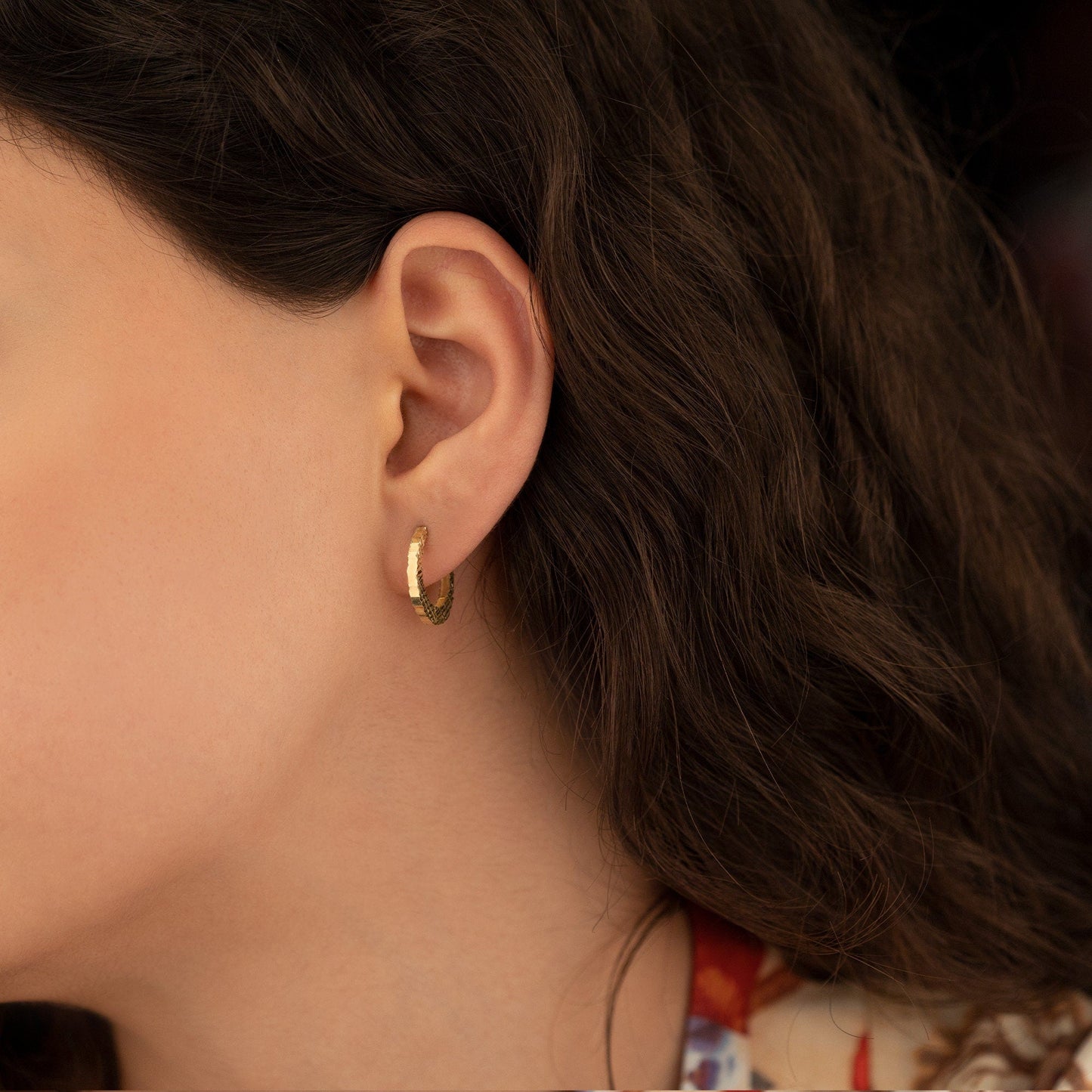 925 Sterling Silver Hammer Hoop Earrings