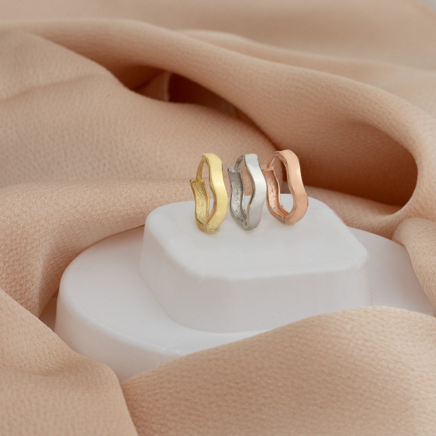 925 Sterling Silver Trapeze Hoop Earrings