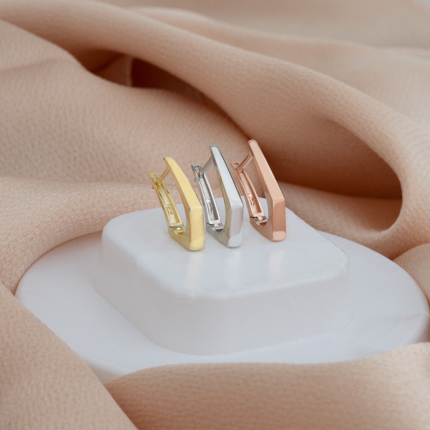 925 Sterling Silver Arrow Shaped Hoop Earrings