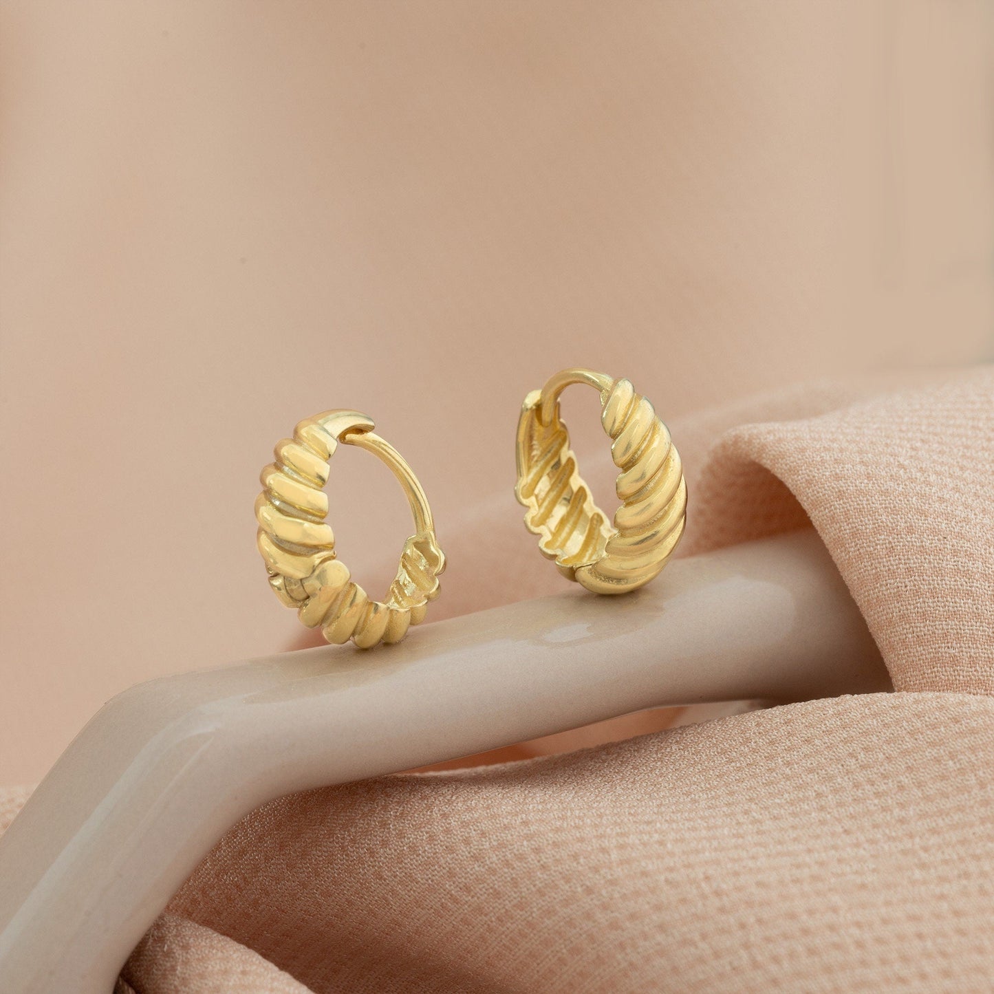 925 Sterling Silver Vintage Twisted Hoop Earrings