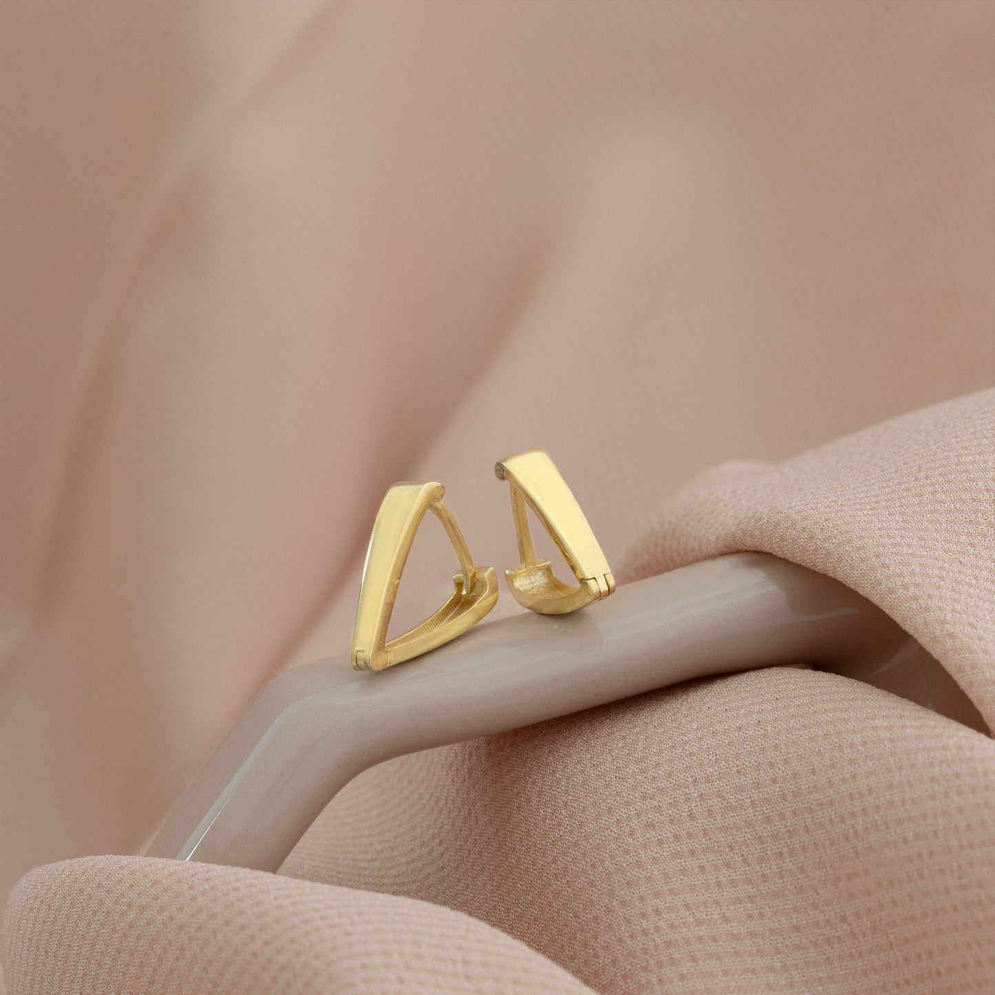 925 Sterling Silver V Shaped Hoop Earrings
