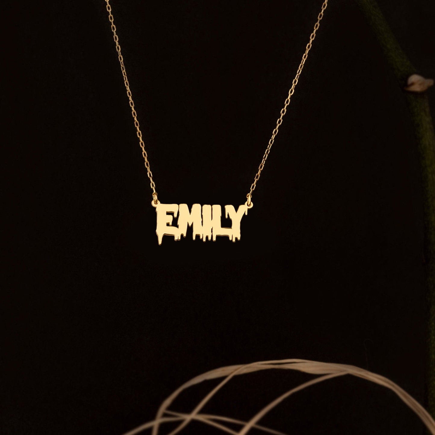 925 Sterling Silver Personalized Melting Name Necklace