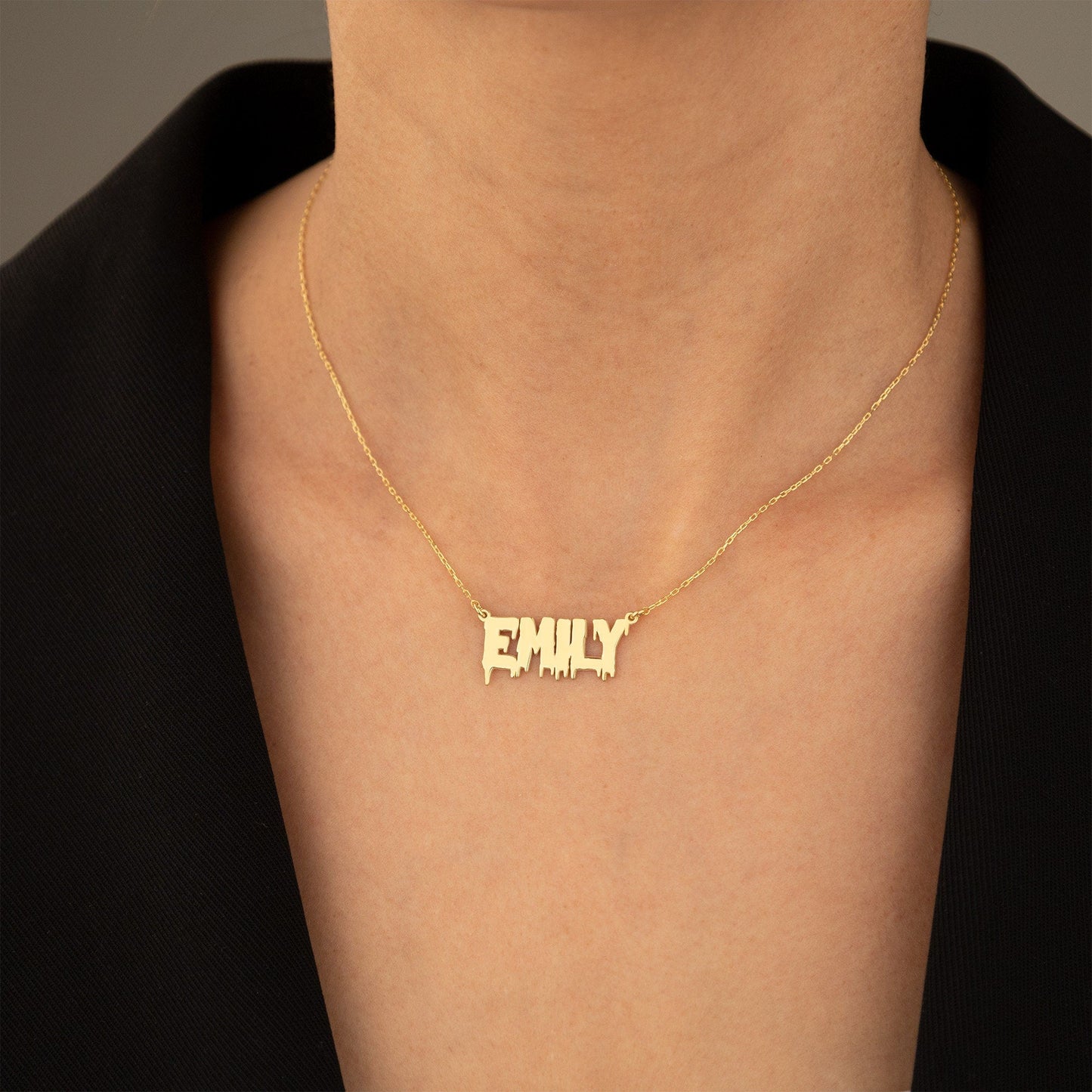 925 Sterling Silver Personalized Melting Name Necklace