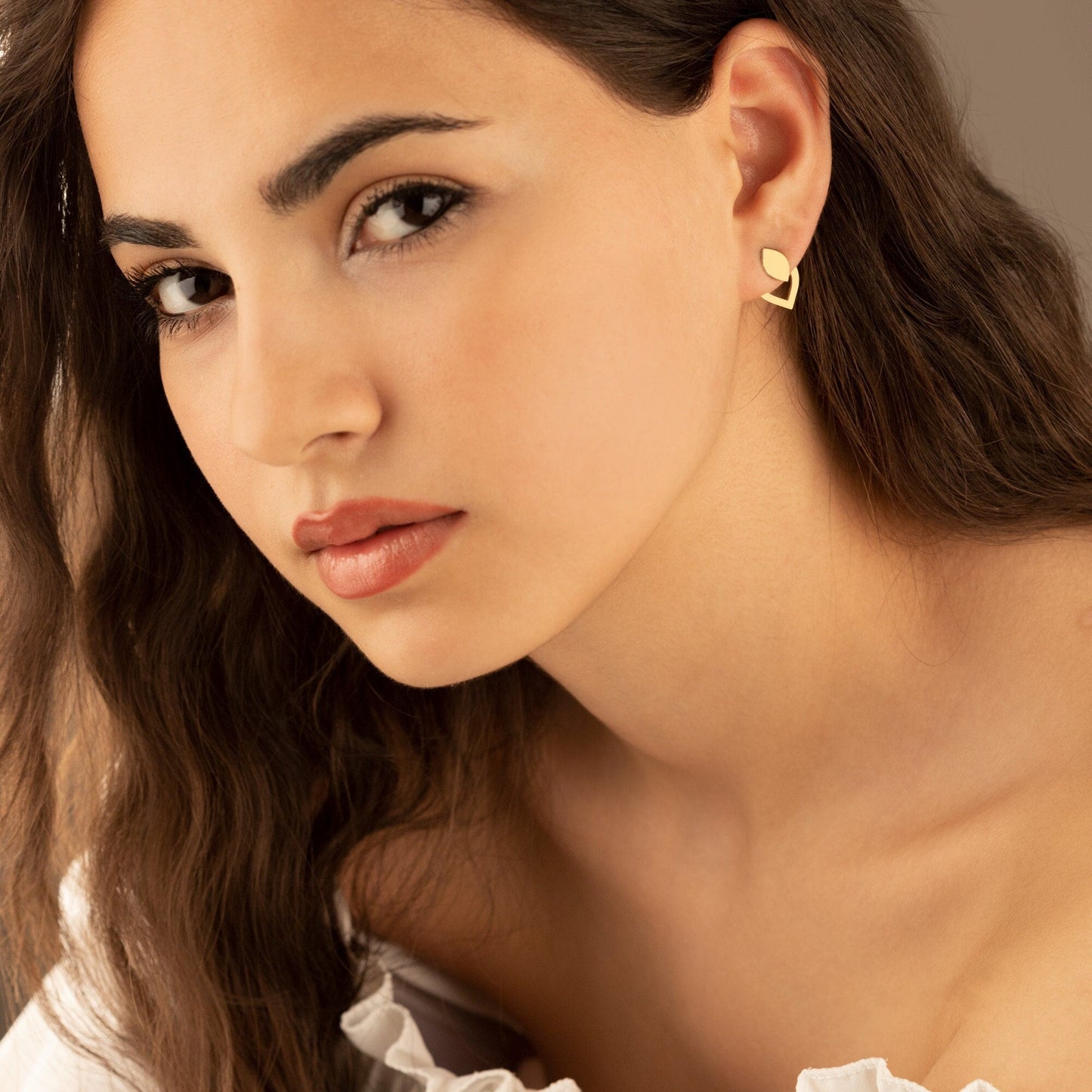 14K Solid Gold Teardrop Ear Jacket Earrings