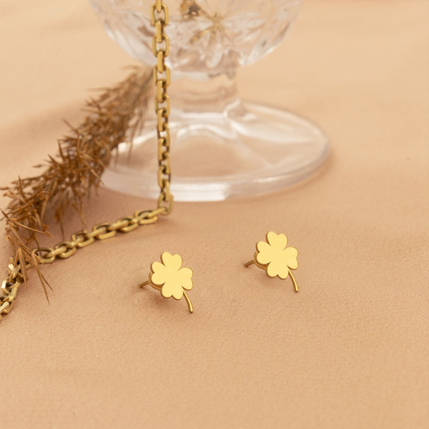 925 Sterling Silver Four Leaf Clover Earrings