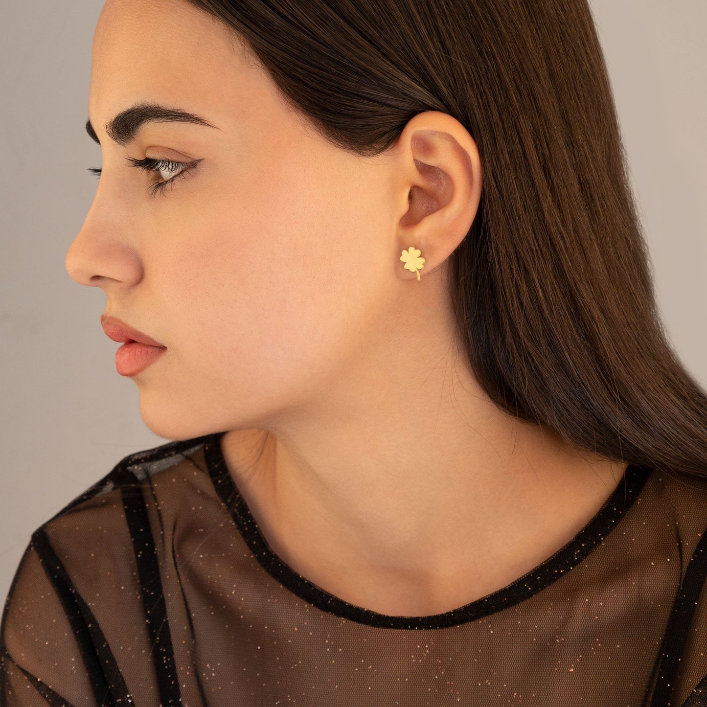 925 Sterling Silver Four Leaf Clover Earrings
