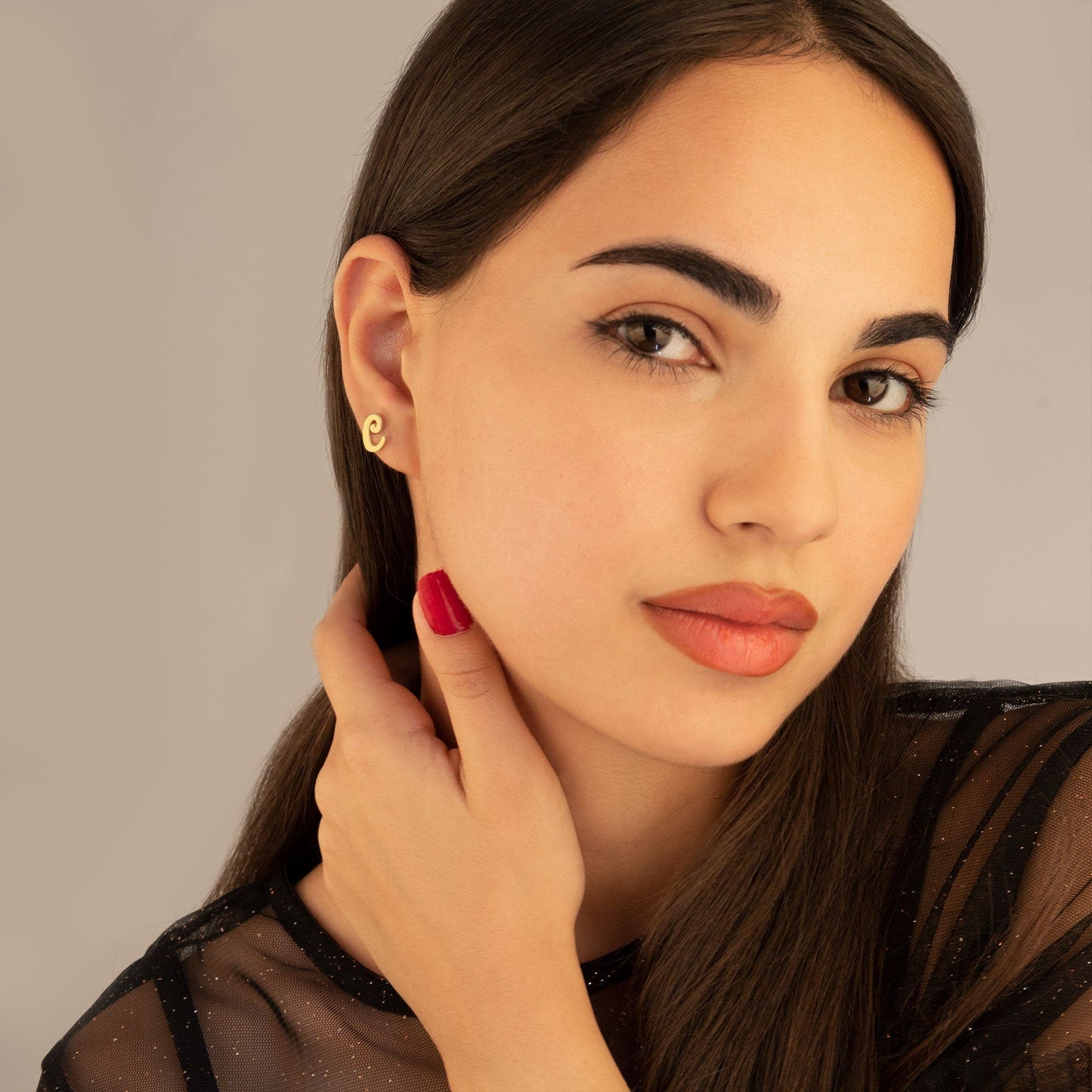 925 Sterling Silver Initial Earrings