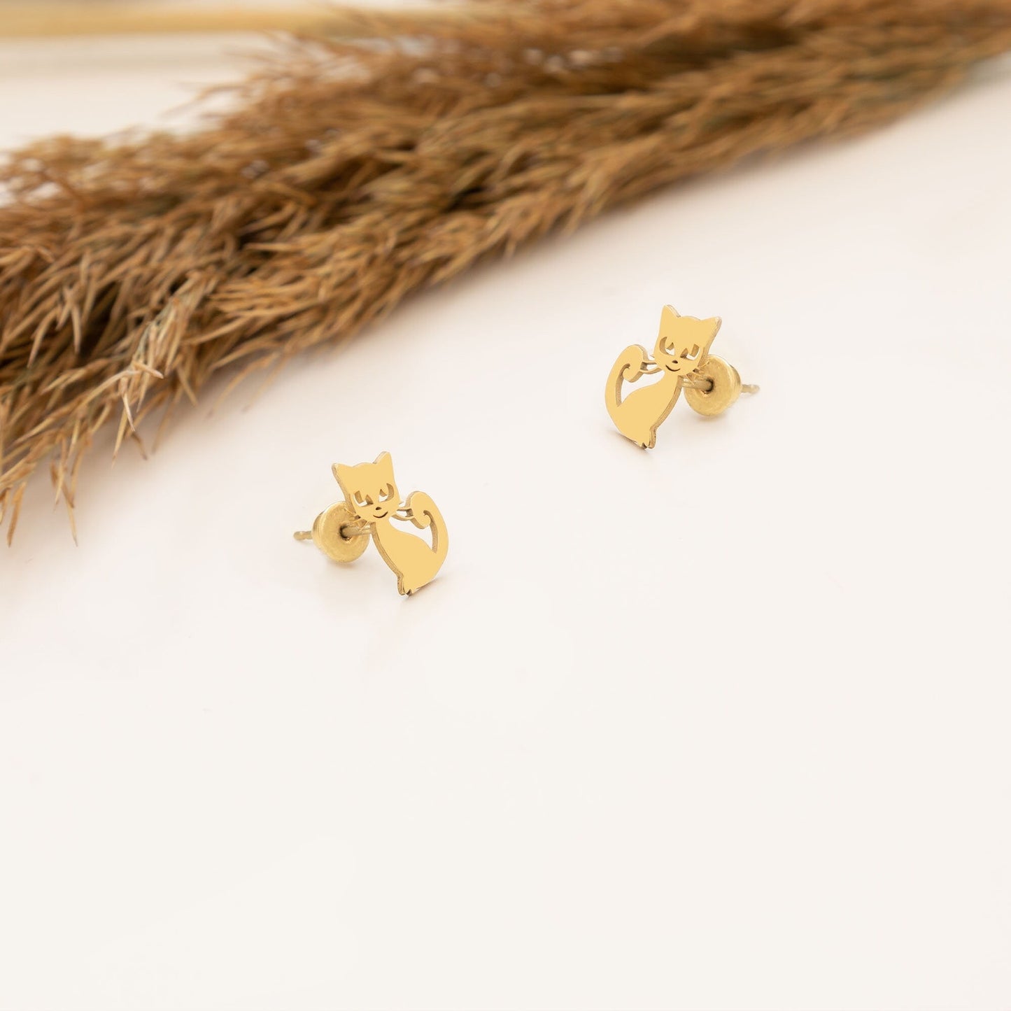 925 Sterling Silver Cat Earring