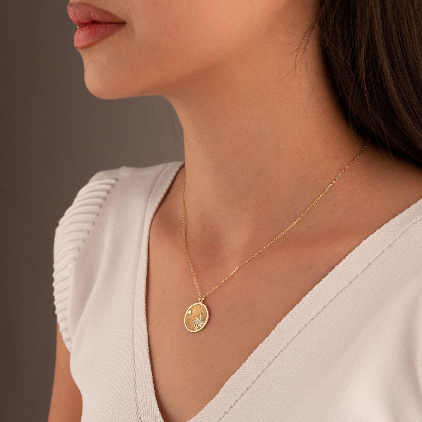 925 Sterling Silver Enamel North Star Necklace