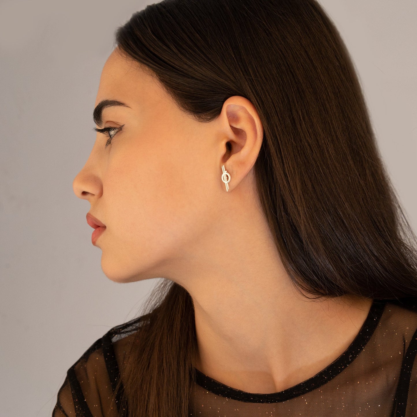 Chandrila Star Line Stud Earrings