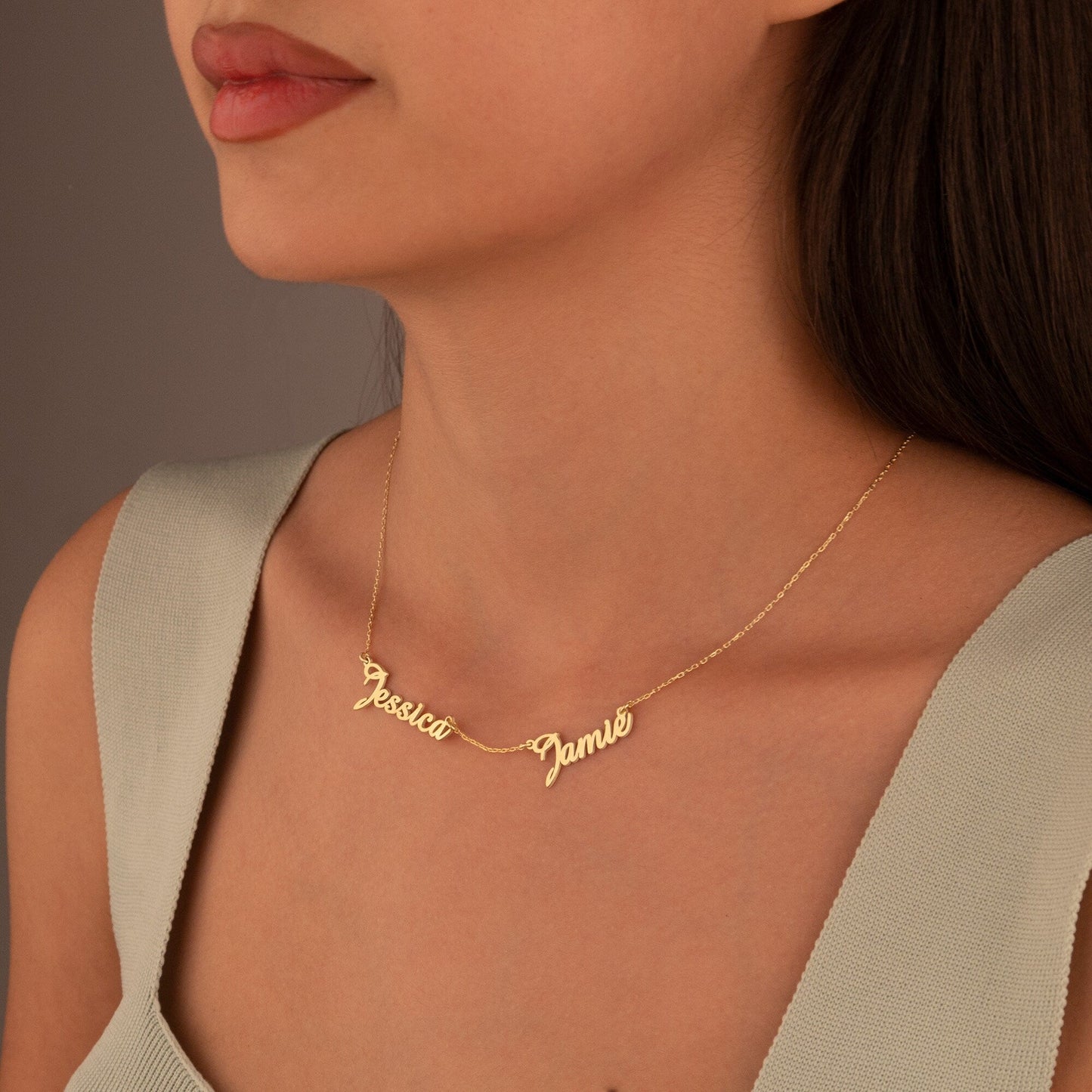 925 Sterling Silver Personalized Multiple Name Necklace with Heart