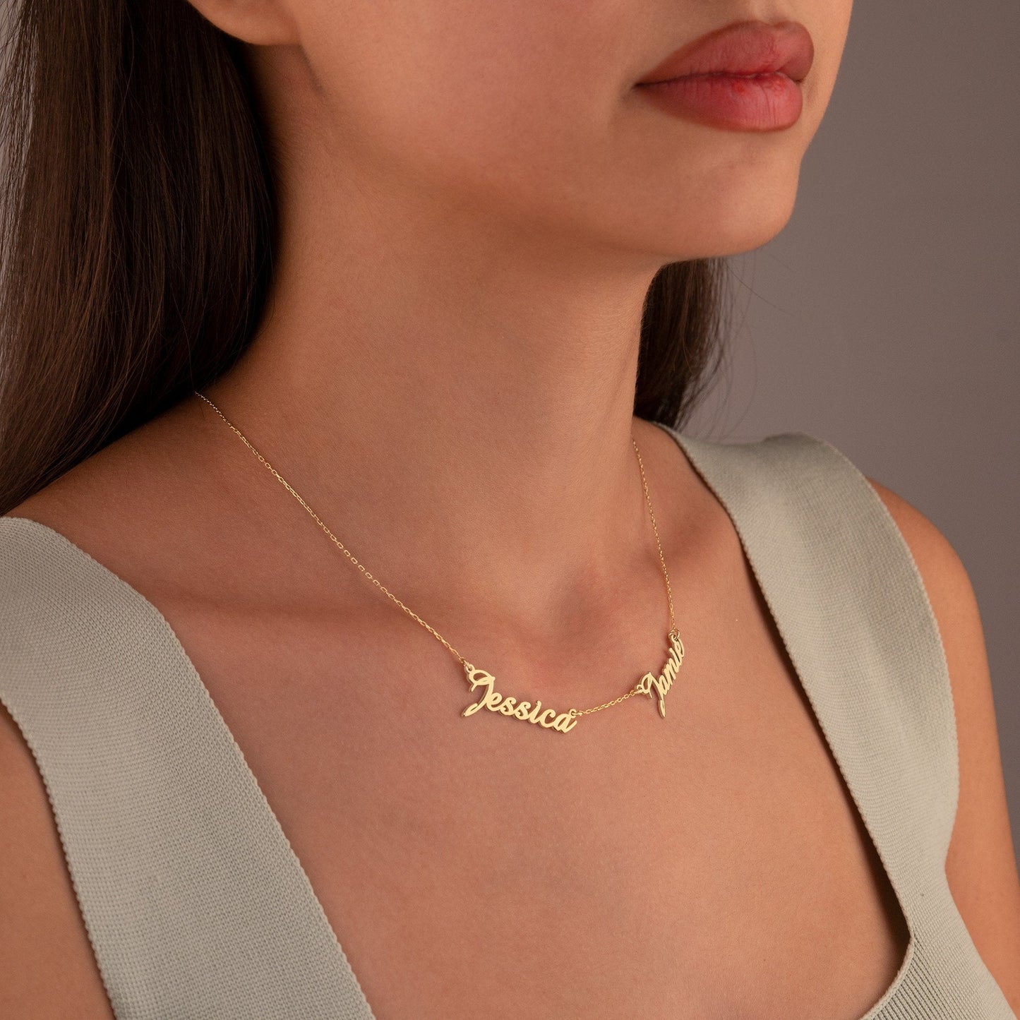 925 Sterling Silver Personalized Multiple Name Necklace with Heart