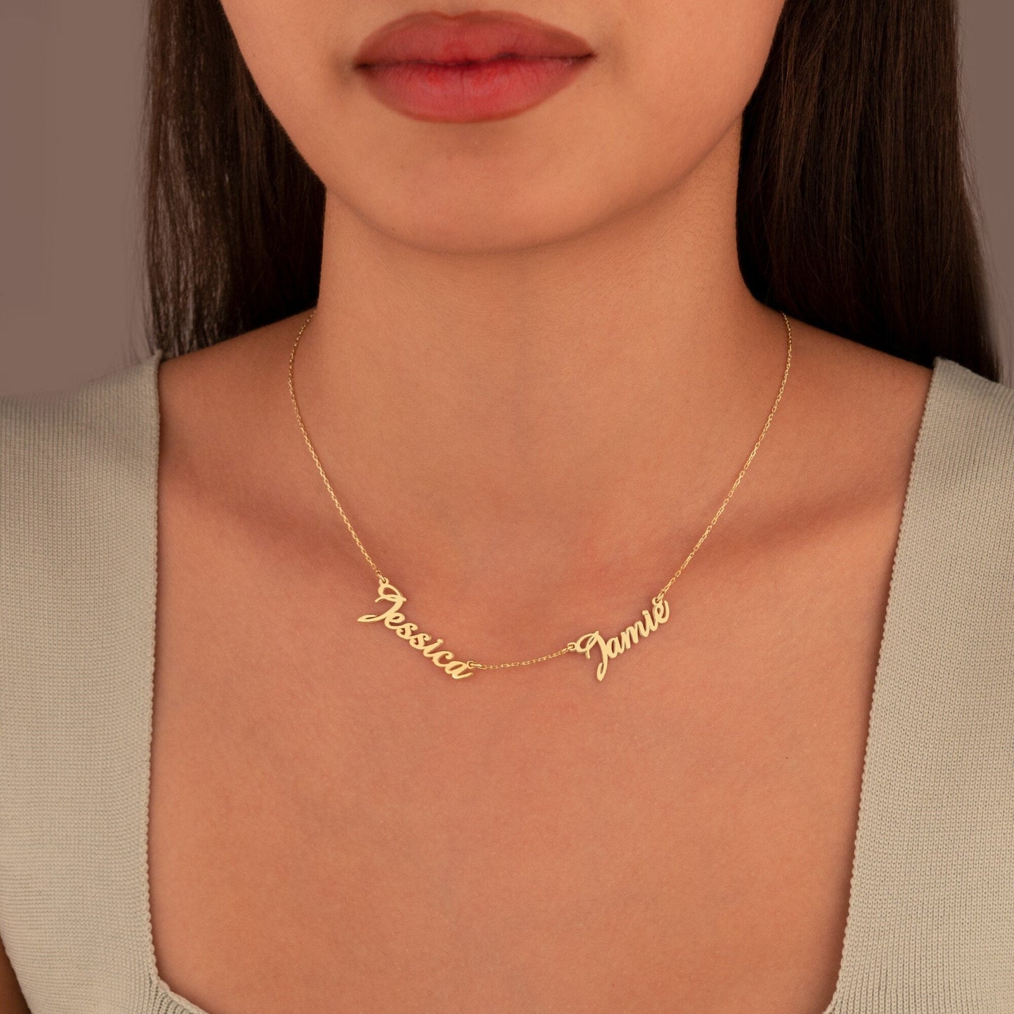 925 Sterling Silver Personalized Multiple Name Necklace with Heart