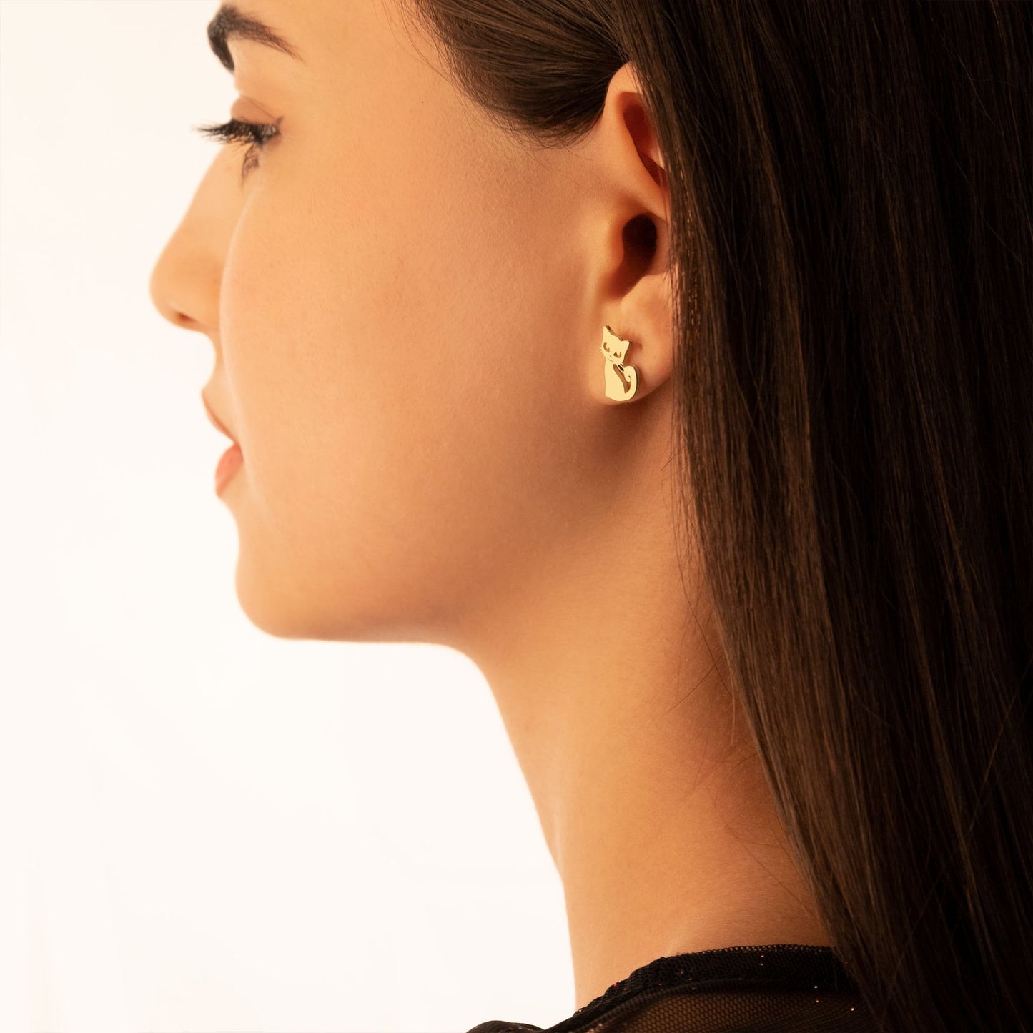 925 Sterling Silver Cat Earring