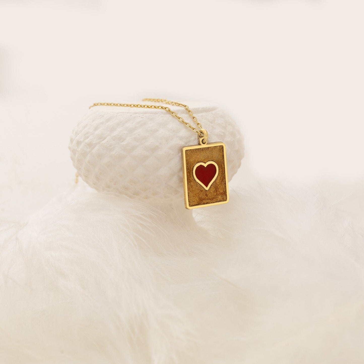 925 Sterling Silver Red Heart Necklace