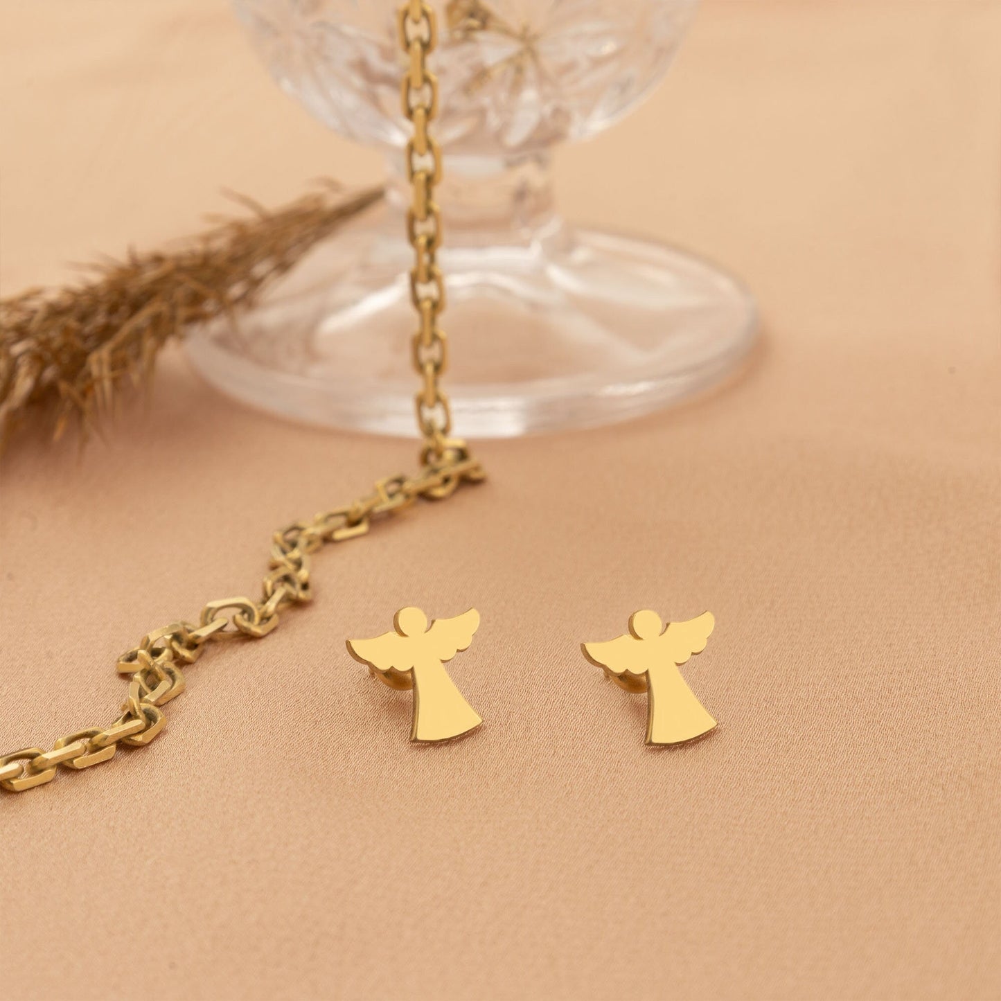 925 Sterling Silver Elegant Angel Stud Earrings