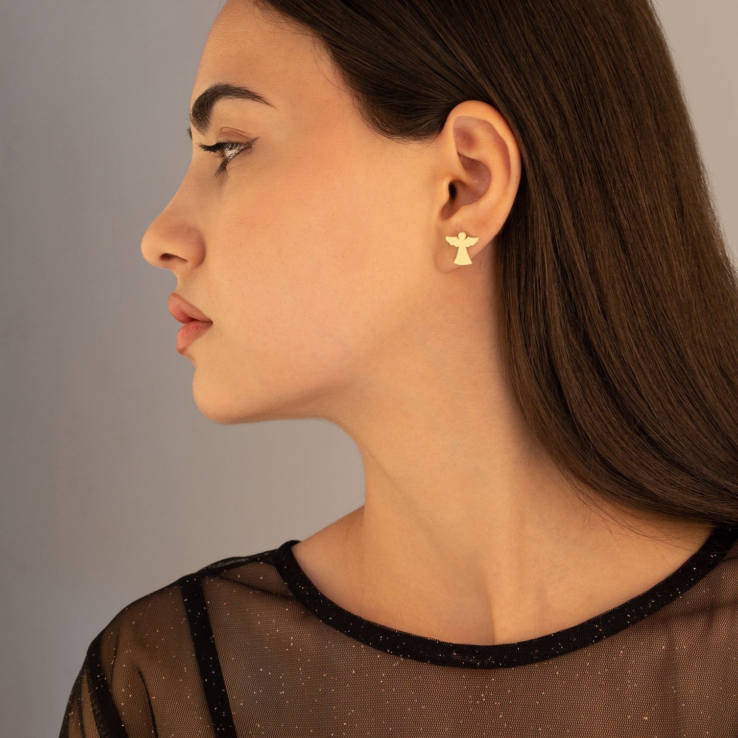 925 Sterling Silver Elegant Angel Stud Earrings