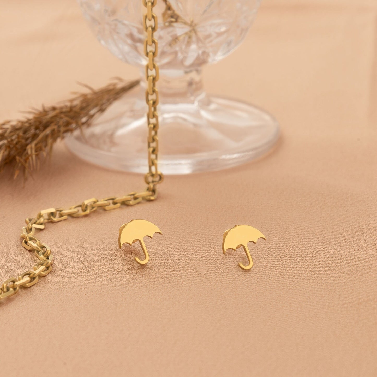 925 Sterling Silver Umbrella Stud Earrings